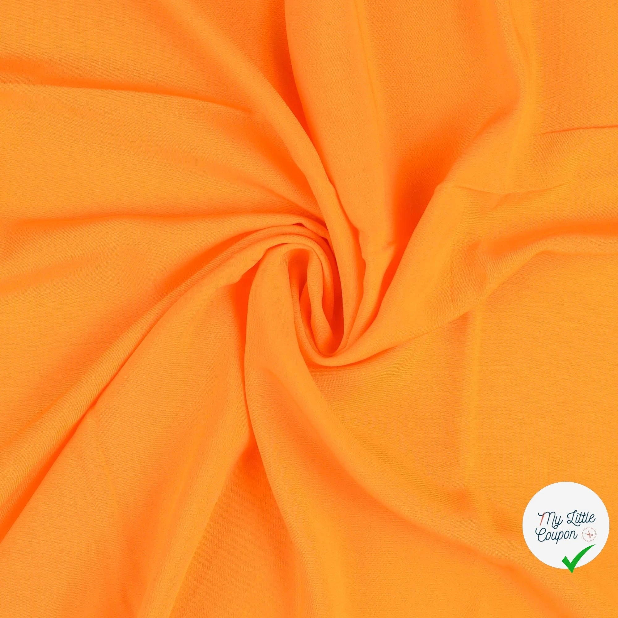 POPELINE DE VISCOSE UNICOLORE ORANGE - My Little Coupon