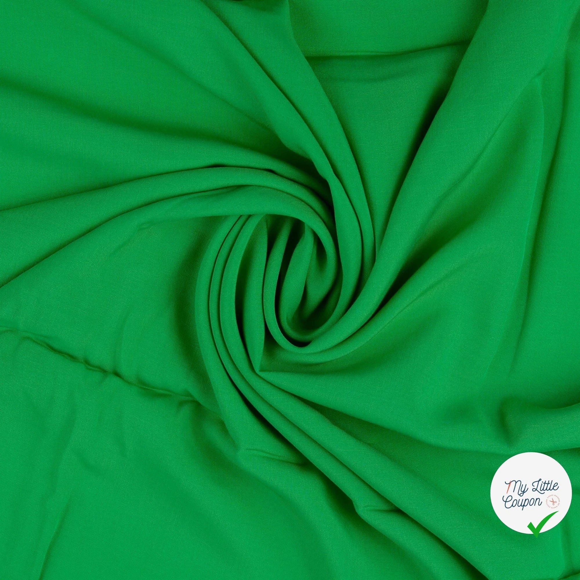 POPELINE DE VISCOSE UNICOLORE POMME VERTE - My Little Coupon