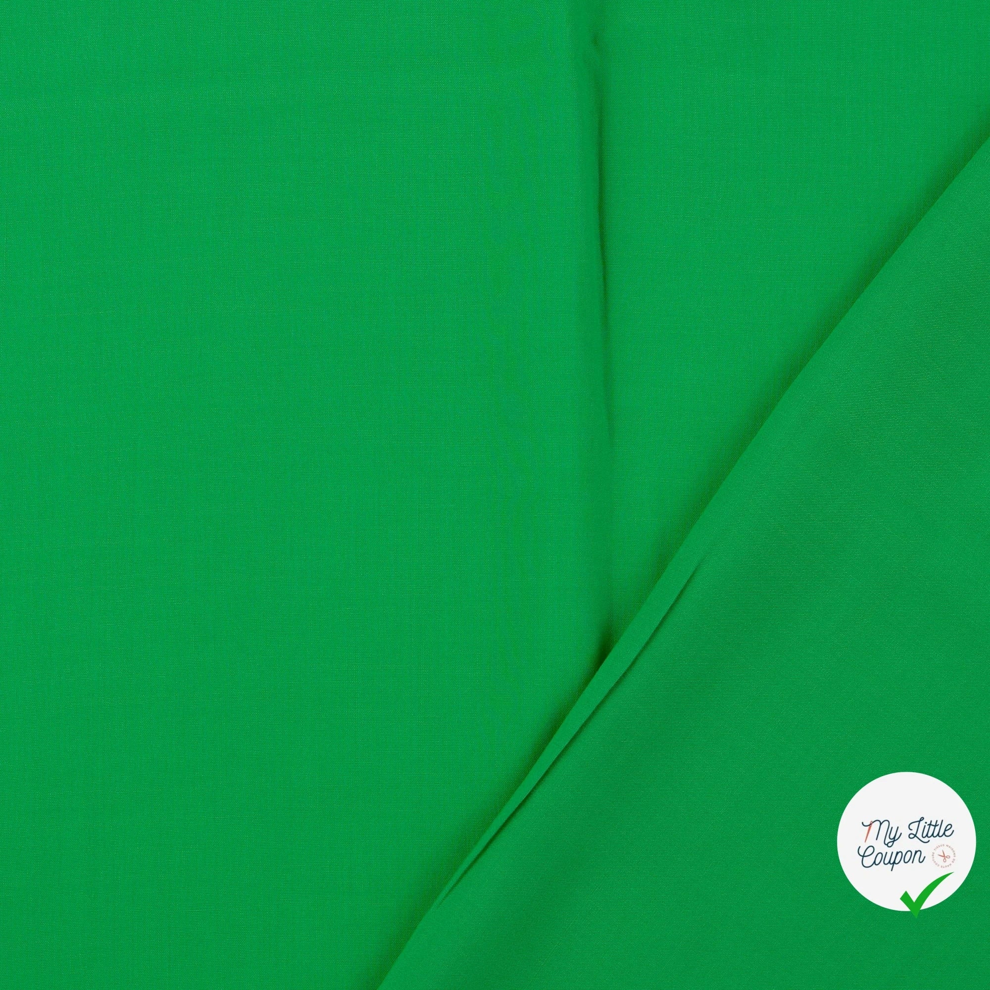 POPELINE DE VISCOSE UNICOLORE POMME VERTE - My Little Coupon