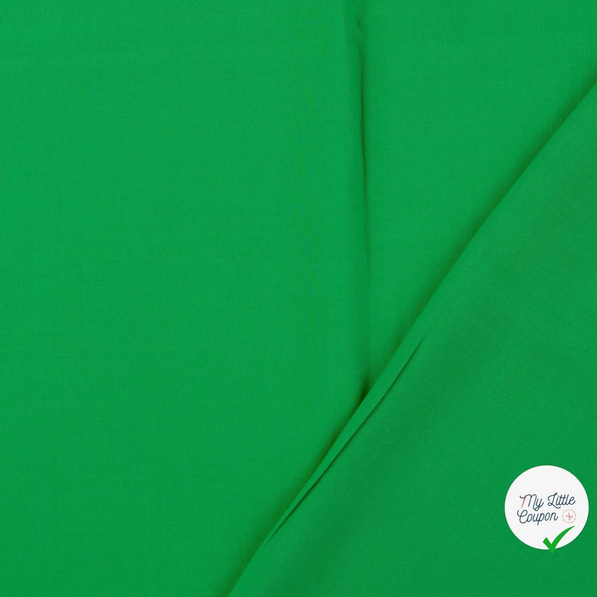 POPELINE DE VISCOSE UNICOLORE POMME VERTE - My Little Coupon