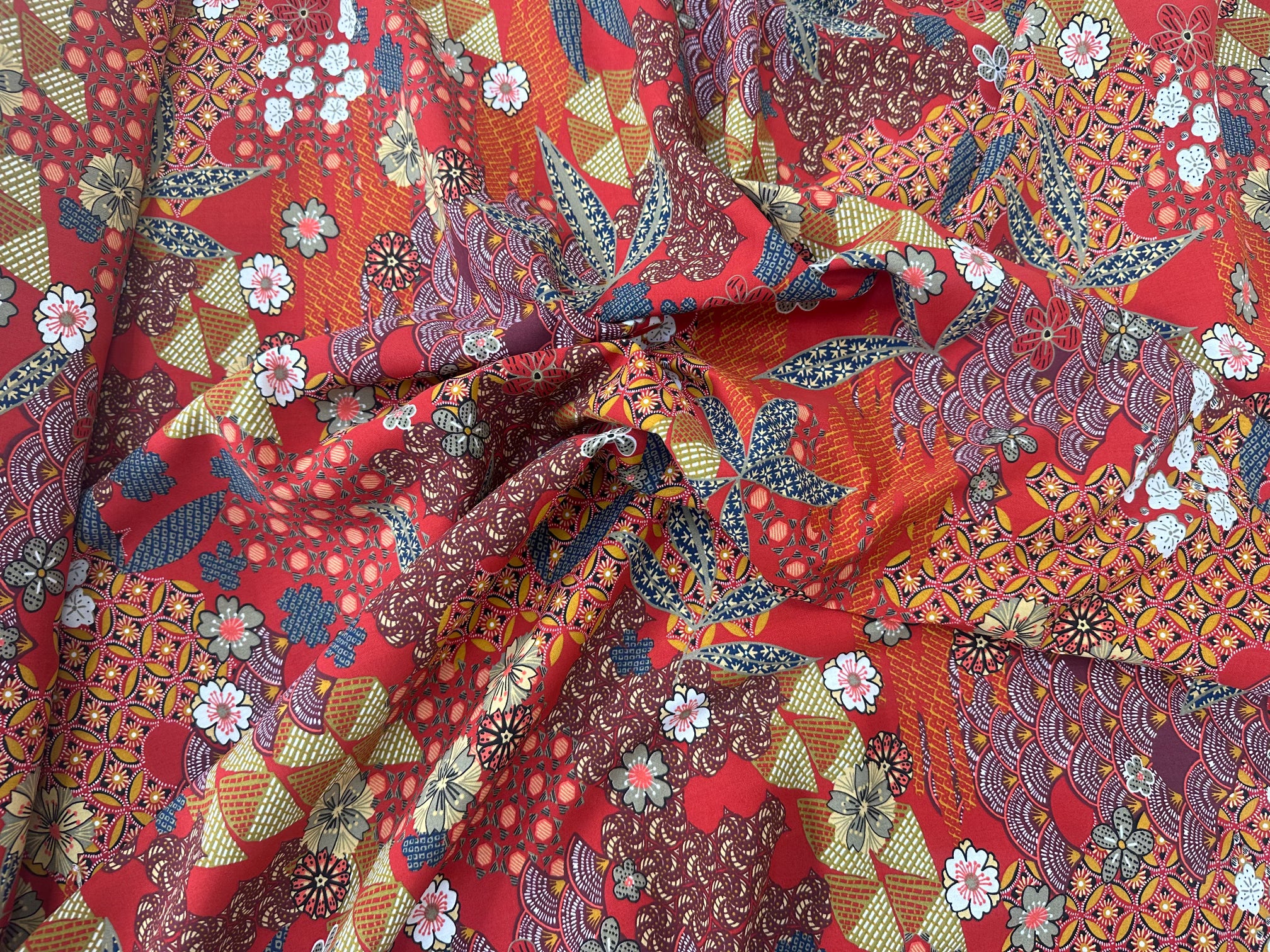 POPELINE DE VISCOSE YIN ROUGE OEKO-TEX - My Little Coupon