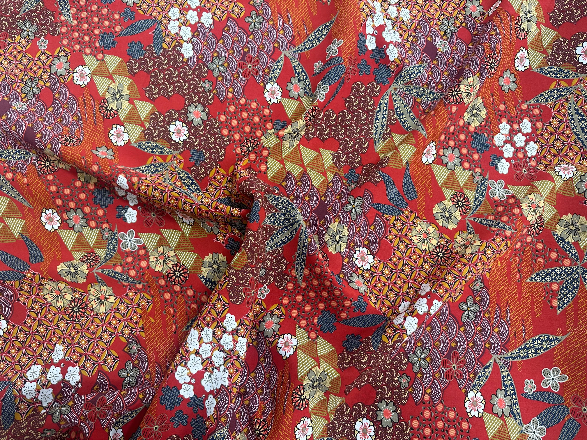 POPELINE DE VISCOSE YIN ROUGE OEKO-TEX - My Little Coupon