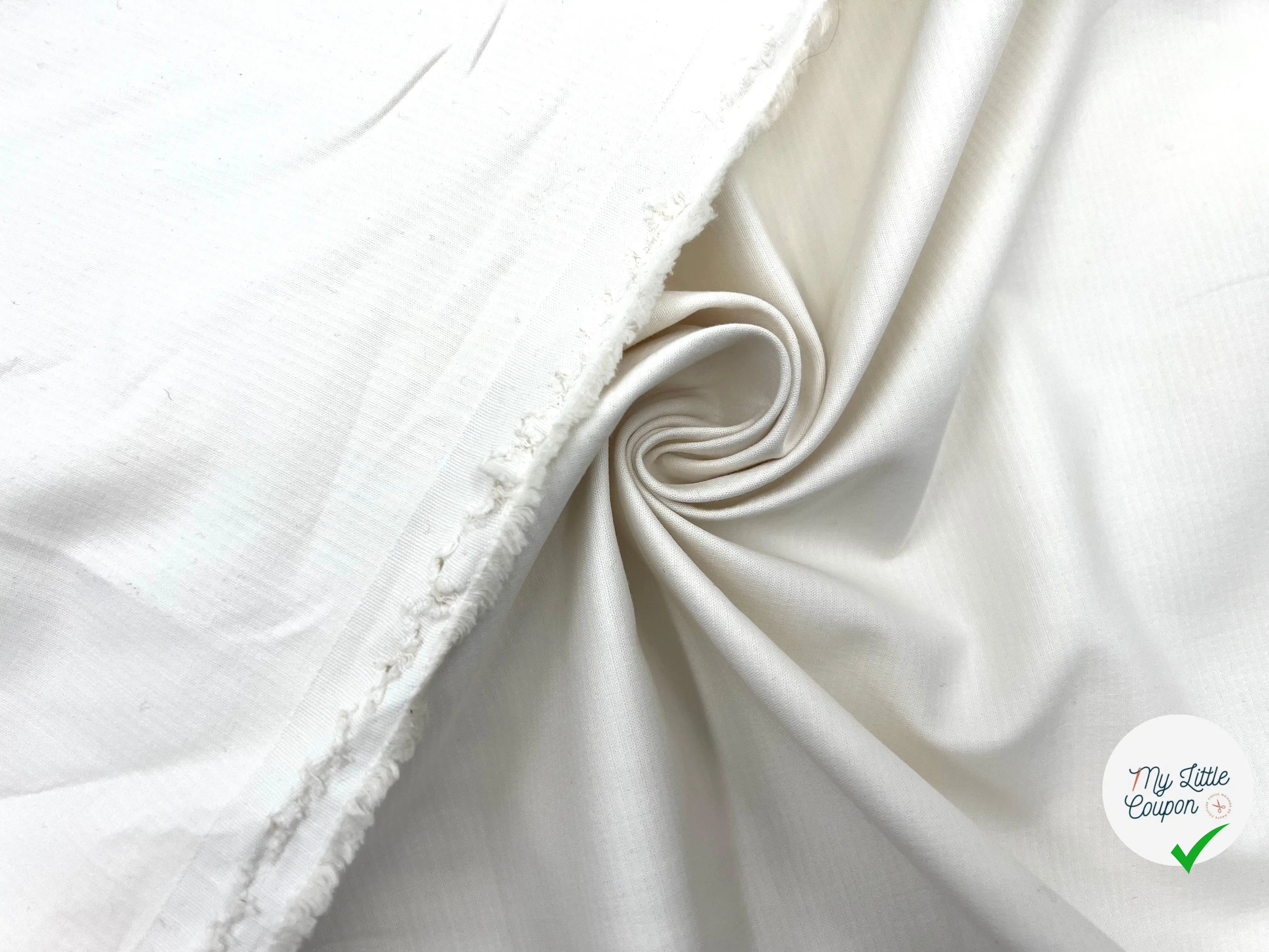 POPELINE DOUBLE ÉTOFFE BLANC CASSÉ - My Little Coupon - tissu - coudre