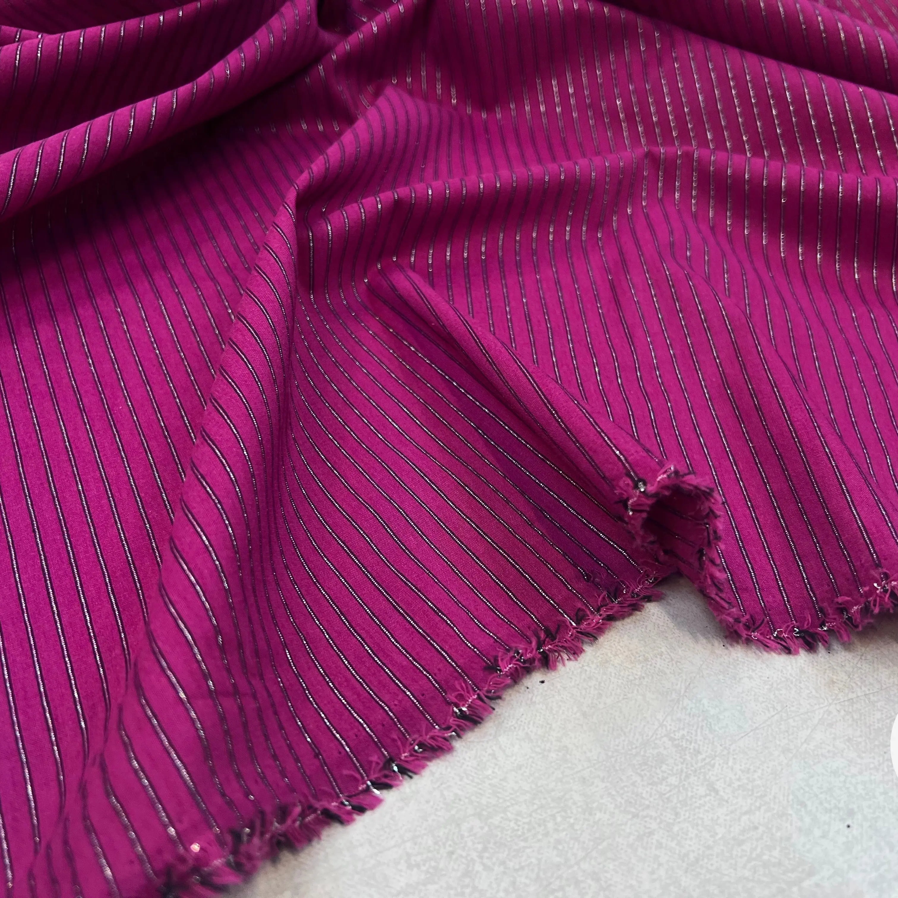 POPELINE FINE MÉLANGÉE STRETCH FINES RAYURES MSO