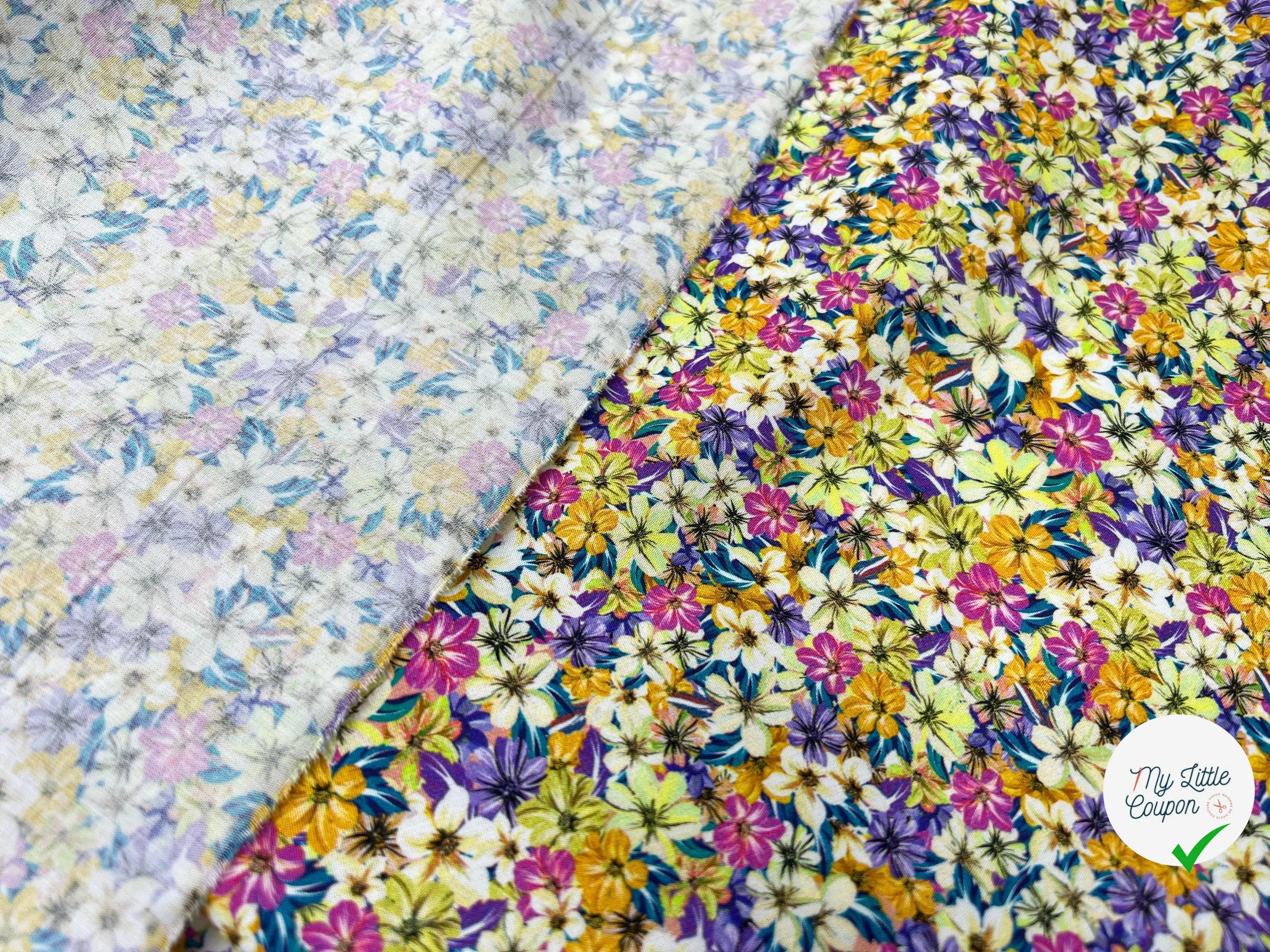 POPELINE IMPRIMÉ FLEURETTE D'HAWAI - My Little Coupon - tissu - coudre