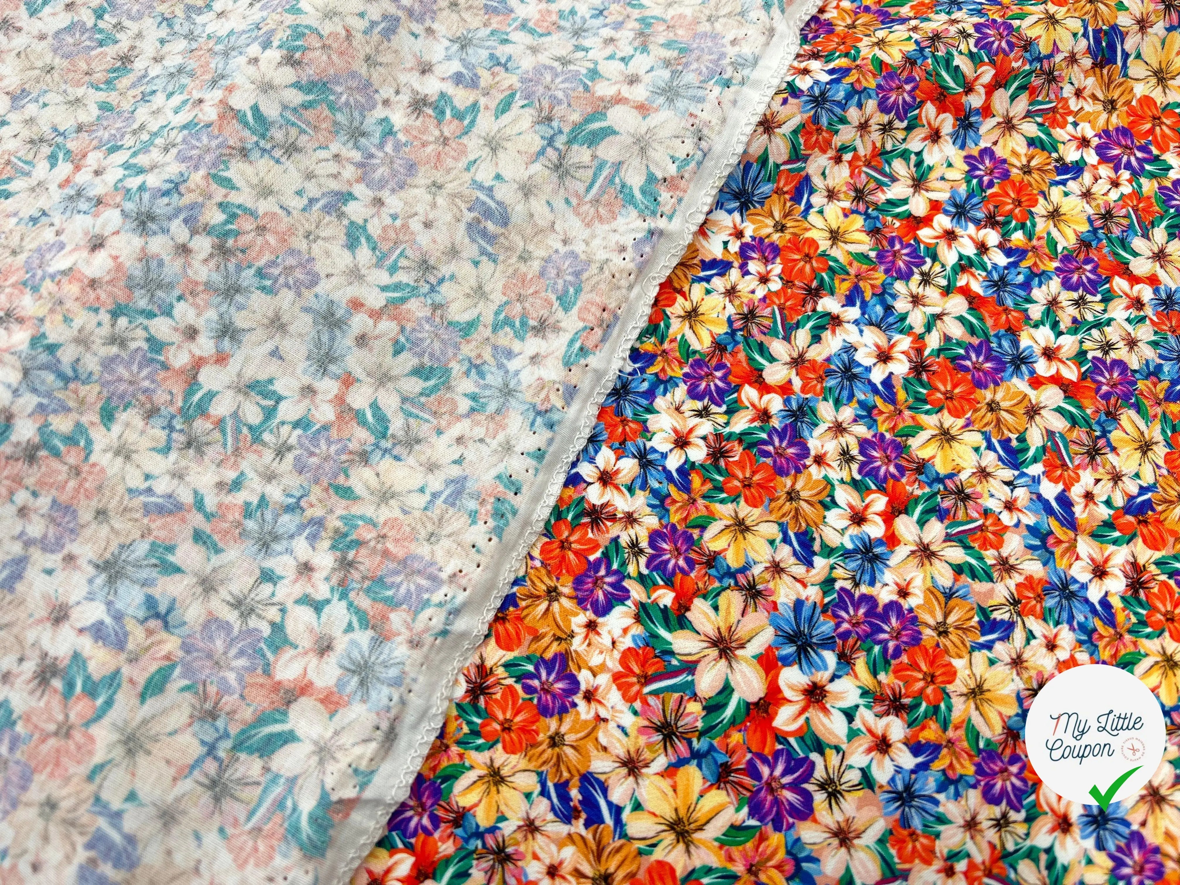 POPELINE IMPRIMÉ JASMINE MULTICOLORE - My Little Coupon - tissu - coudre