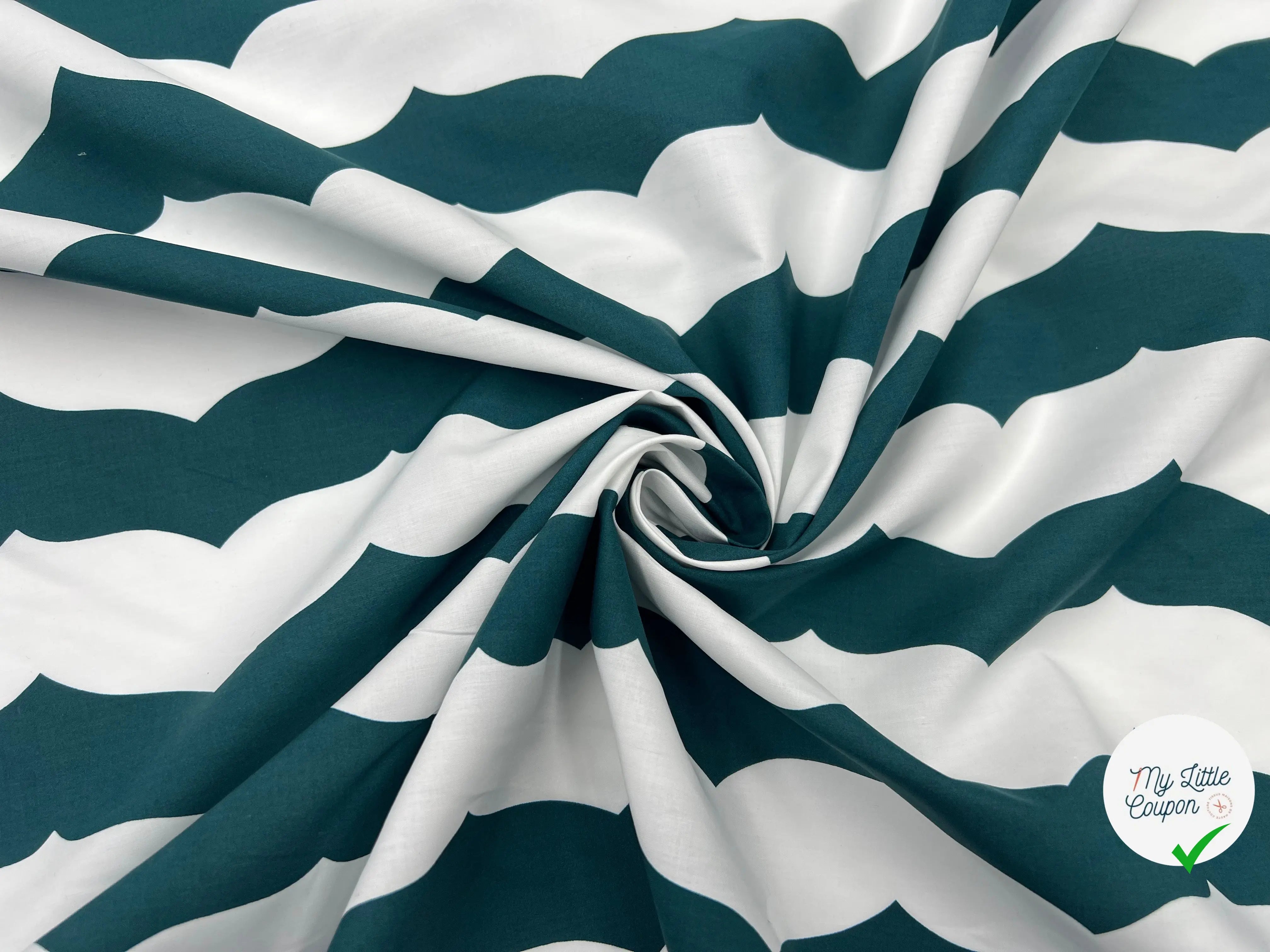 POPELINE IMPRIMÉ VOL HIRONDELLE VERT MSO