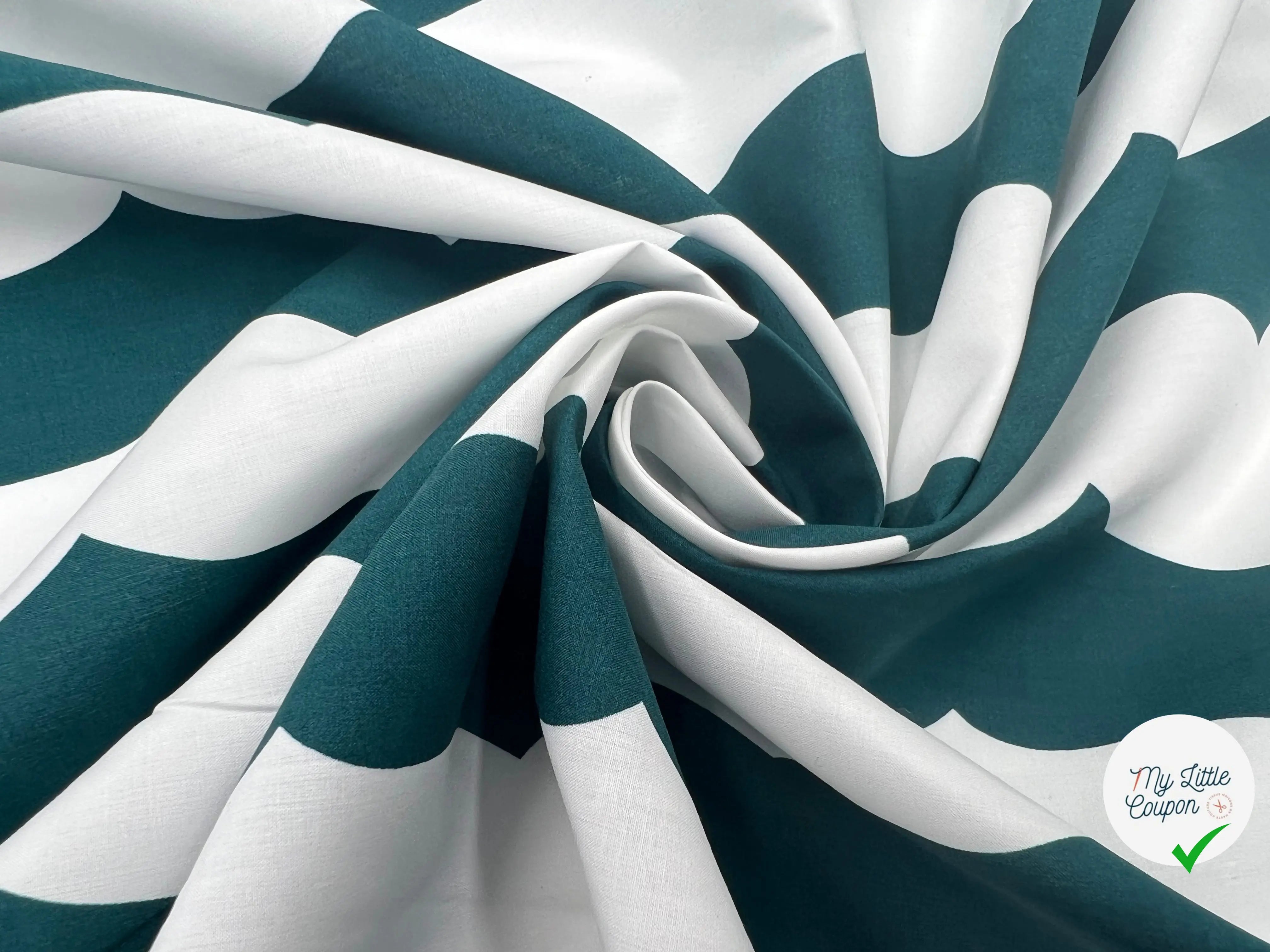 POPELINE IMPRIMÉ VOL HIRONDELLE VERT MSO