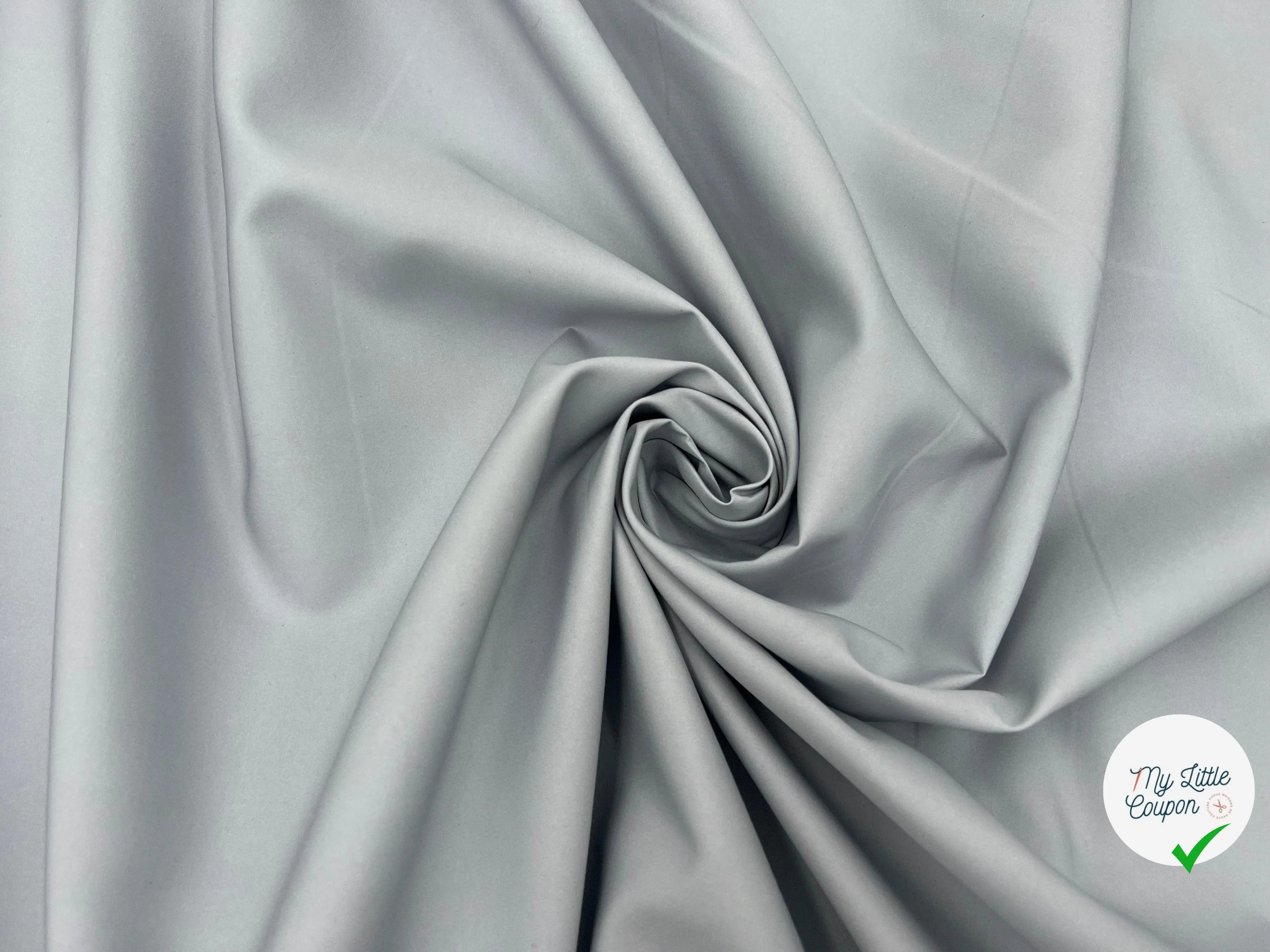POPELINE JAPON GRIS CLAIR - My Little Coupon - tissu - coudre
