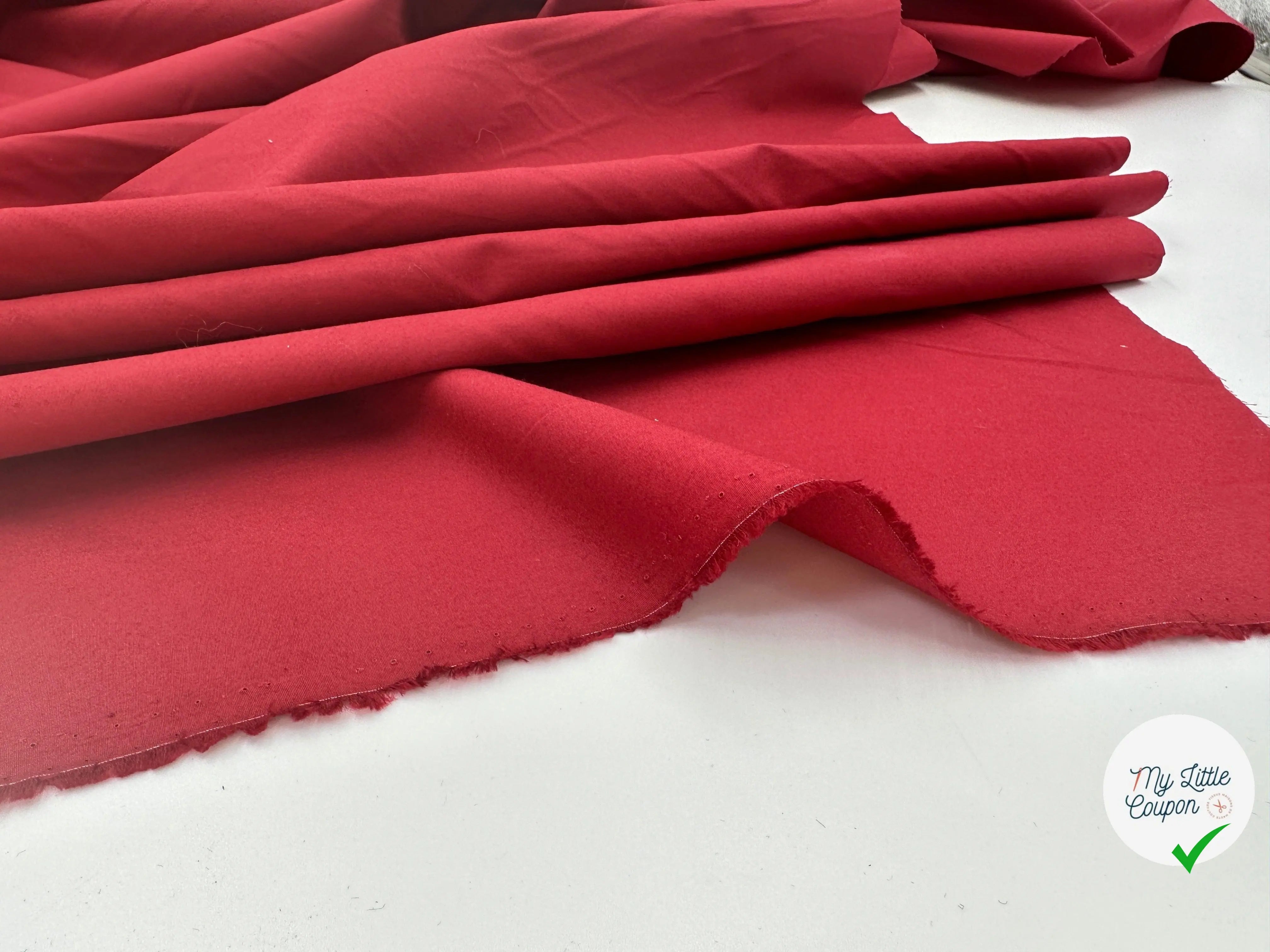 POPELINE JAPON ROUGE POMPEÏ QUALITÉ PRESTIGE - My Little Coupon - tissu - coudre