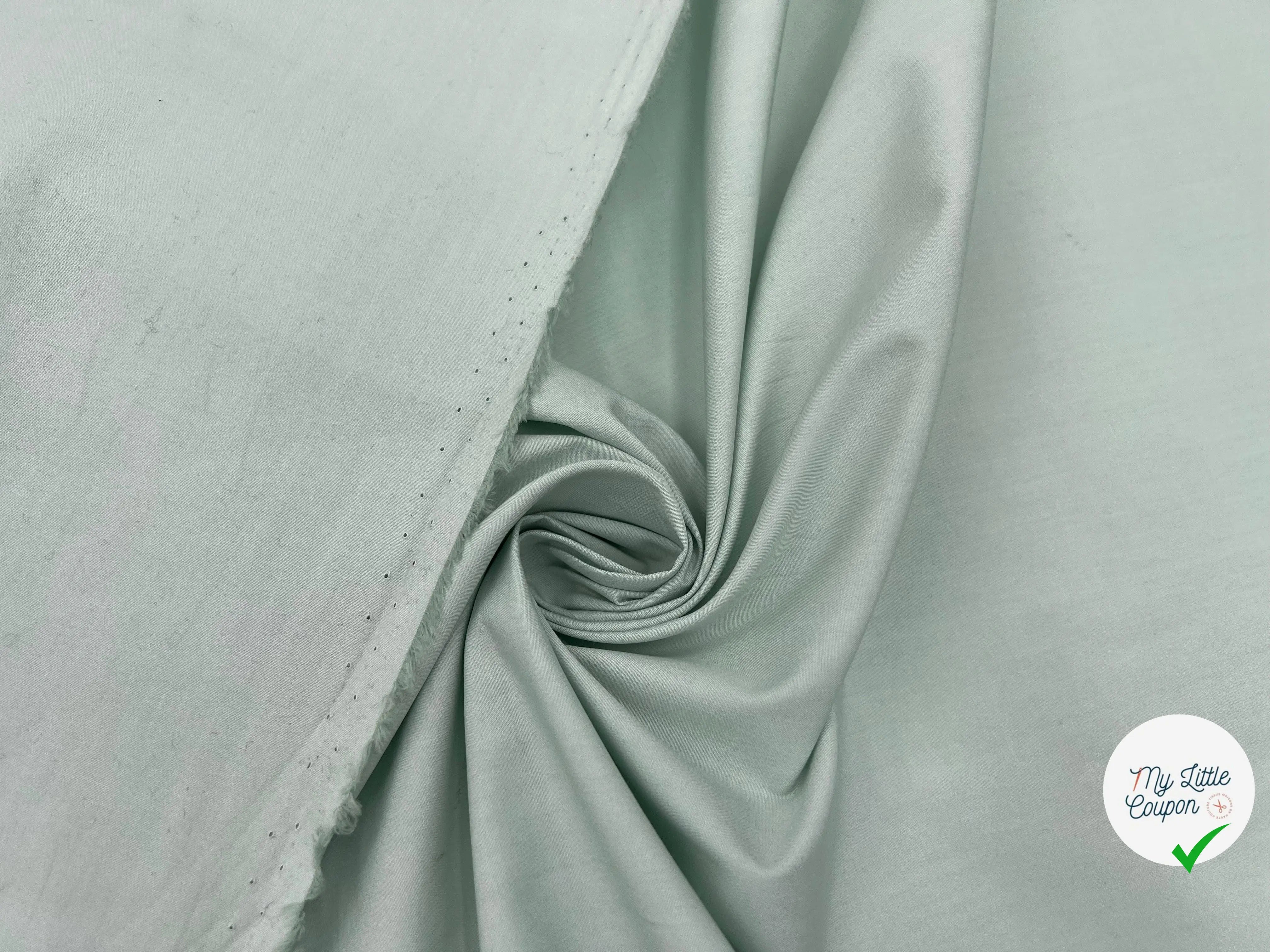 POPELINE JAPON VERT NIL CLAIR - My Little Coupon - tissu - coudre