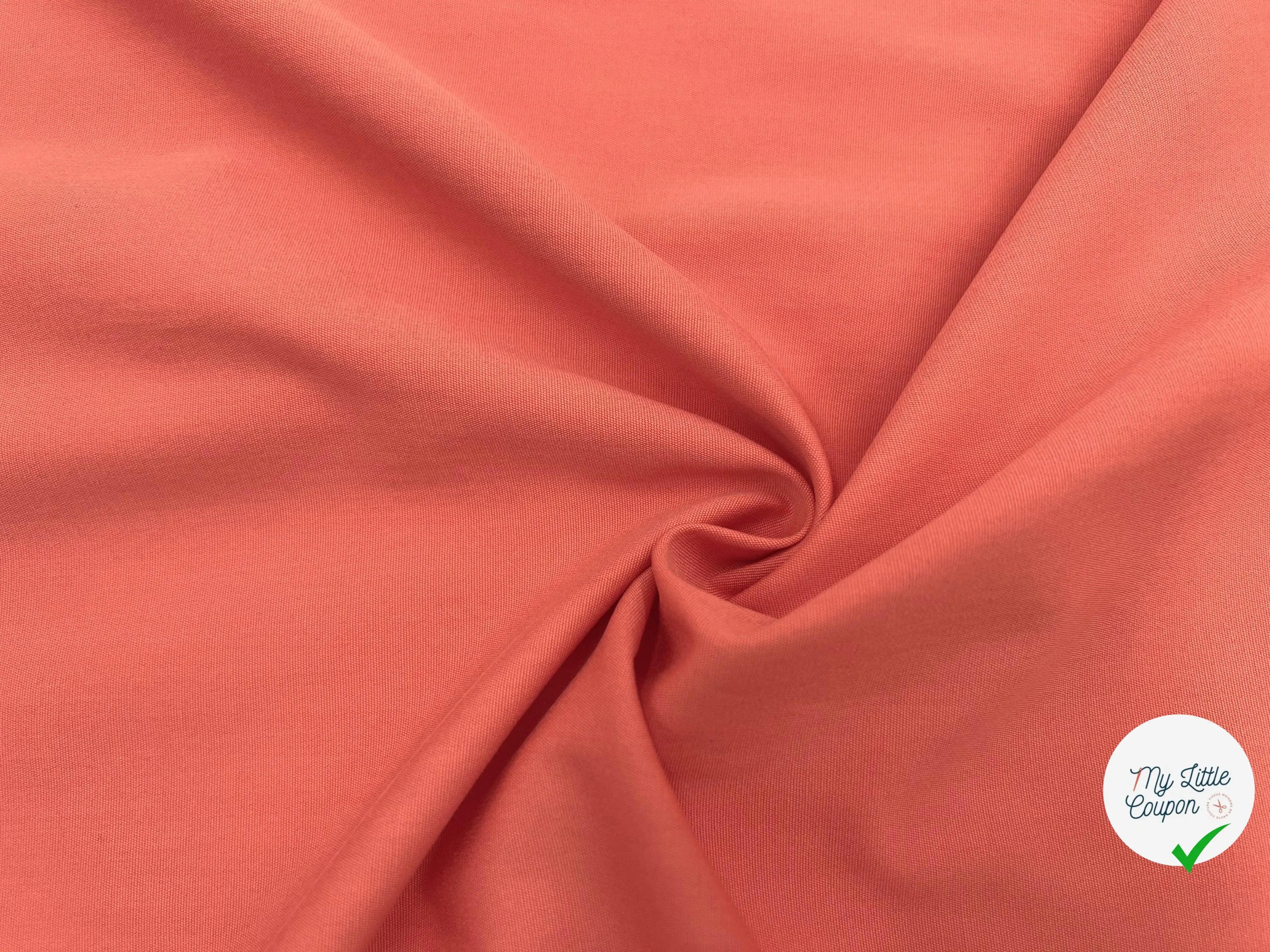 POPELINE LOURDE DE COTON CORAIL - My Little Coupon - tissu - coudre