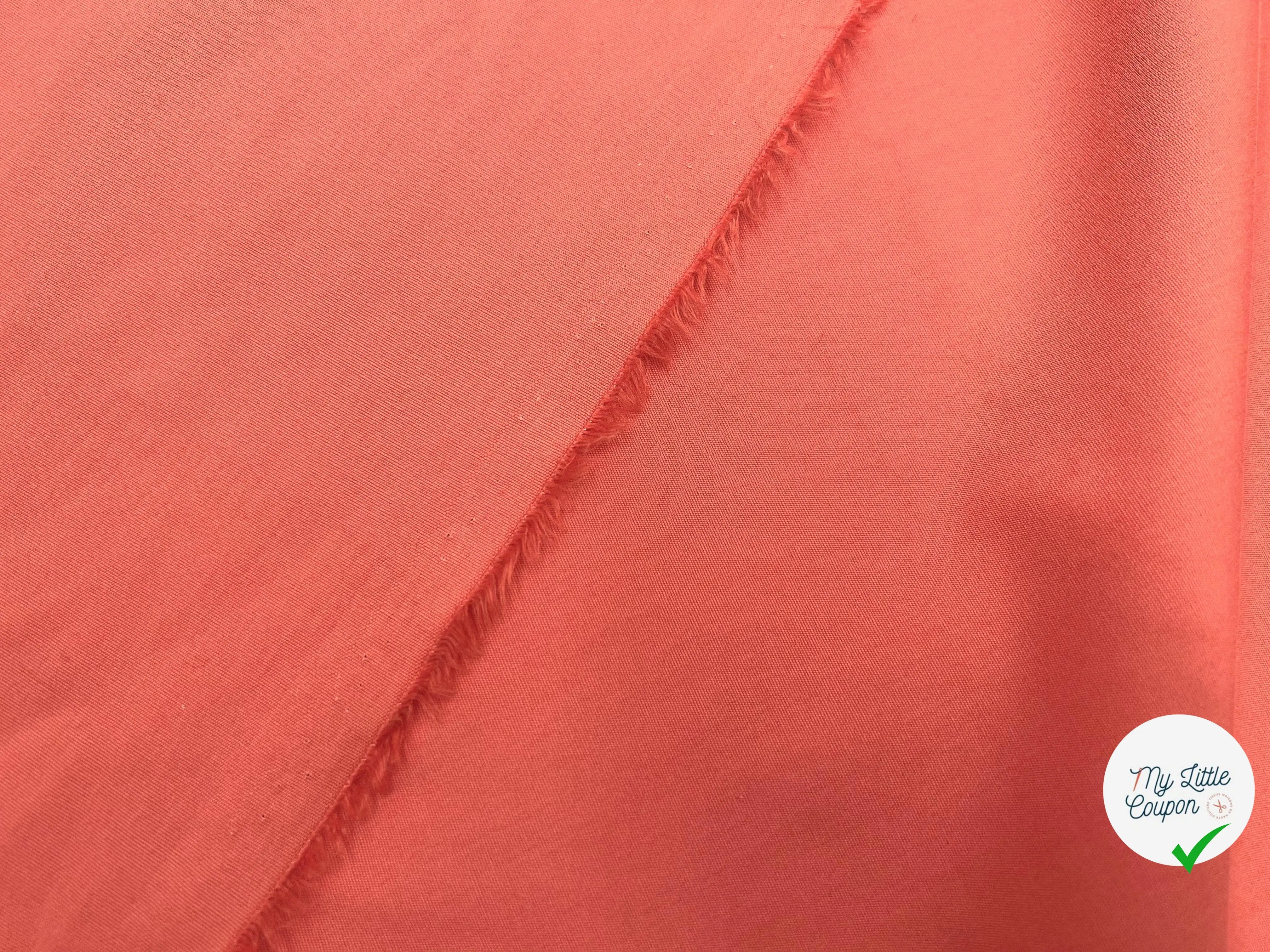 POPELINE LOURDE DE COTON CORAIL - My Little Coupon - tissu - coudre