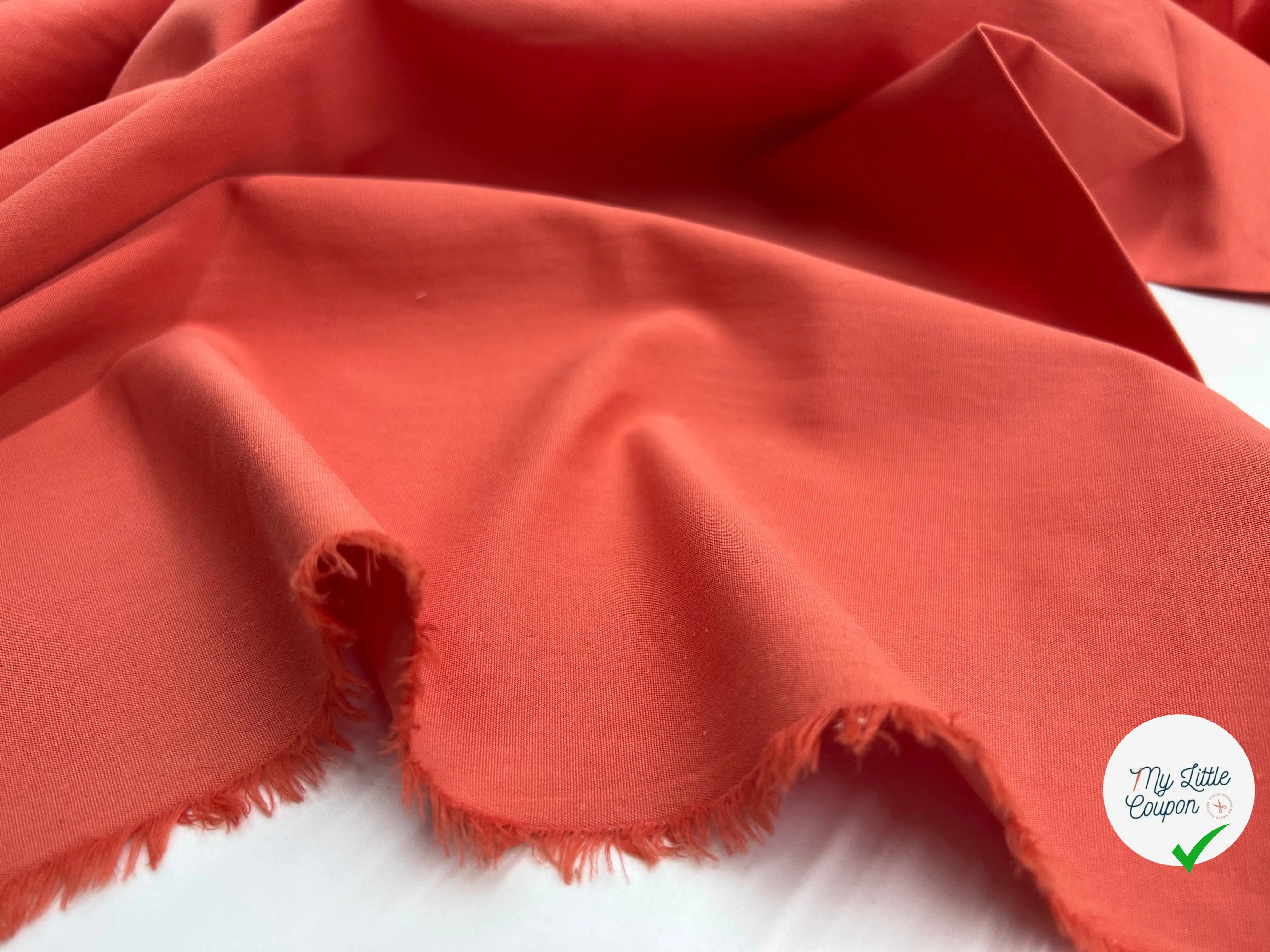 POPELINE ORANGÉE LOURDE FINITION SPORTSWEAR - My Little Coupon - tissu - coudre