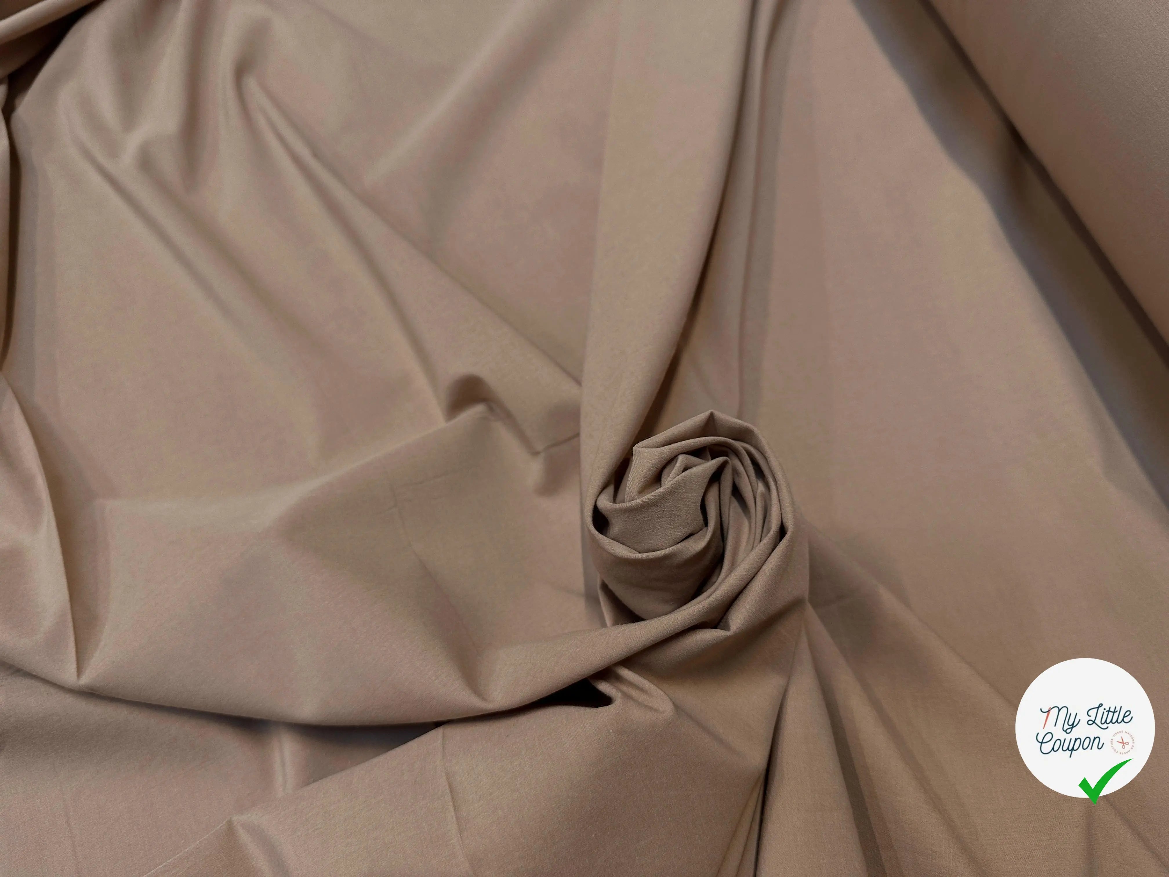 POPELINE PEACHSKIN TOUT DOUX BEIGE STRETCH - My Little Coupon