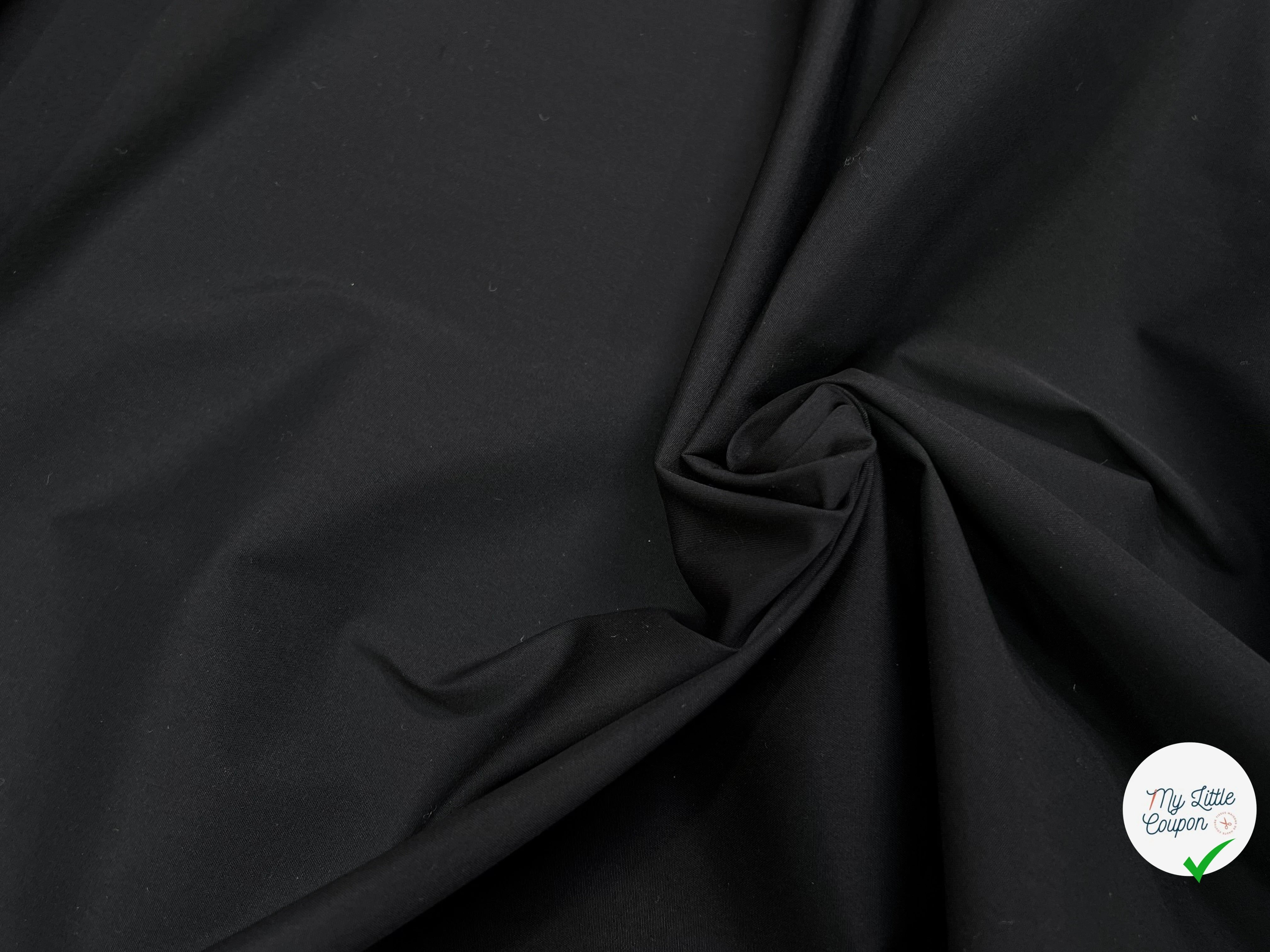 POPELINE PLYCOTON TRÈS STRETCH CRAQUANTE NOIR - My Little Coupon
