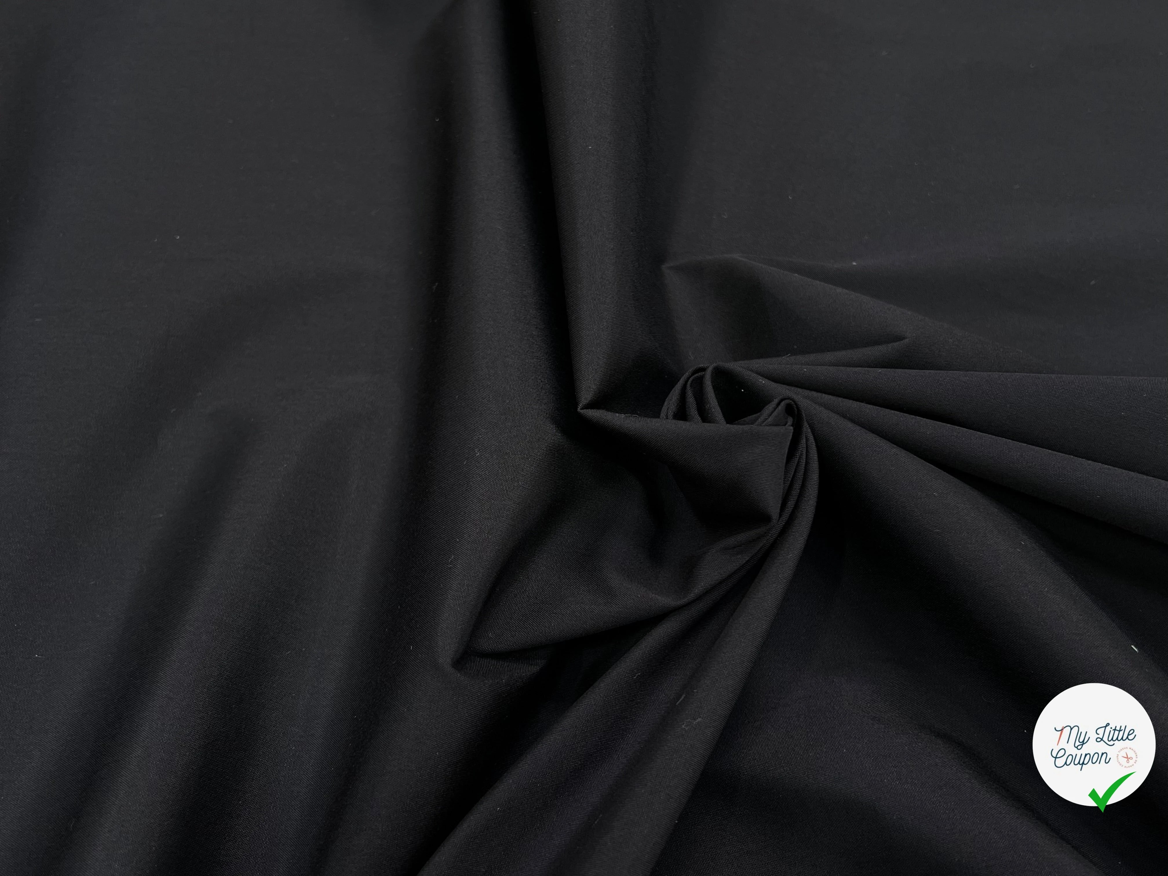 POPELINE PLYCOTON TRÈS STRETCH CRAQUANTE NOIR - My Little Coupon