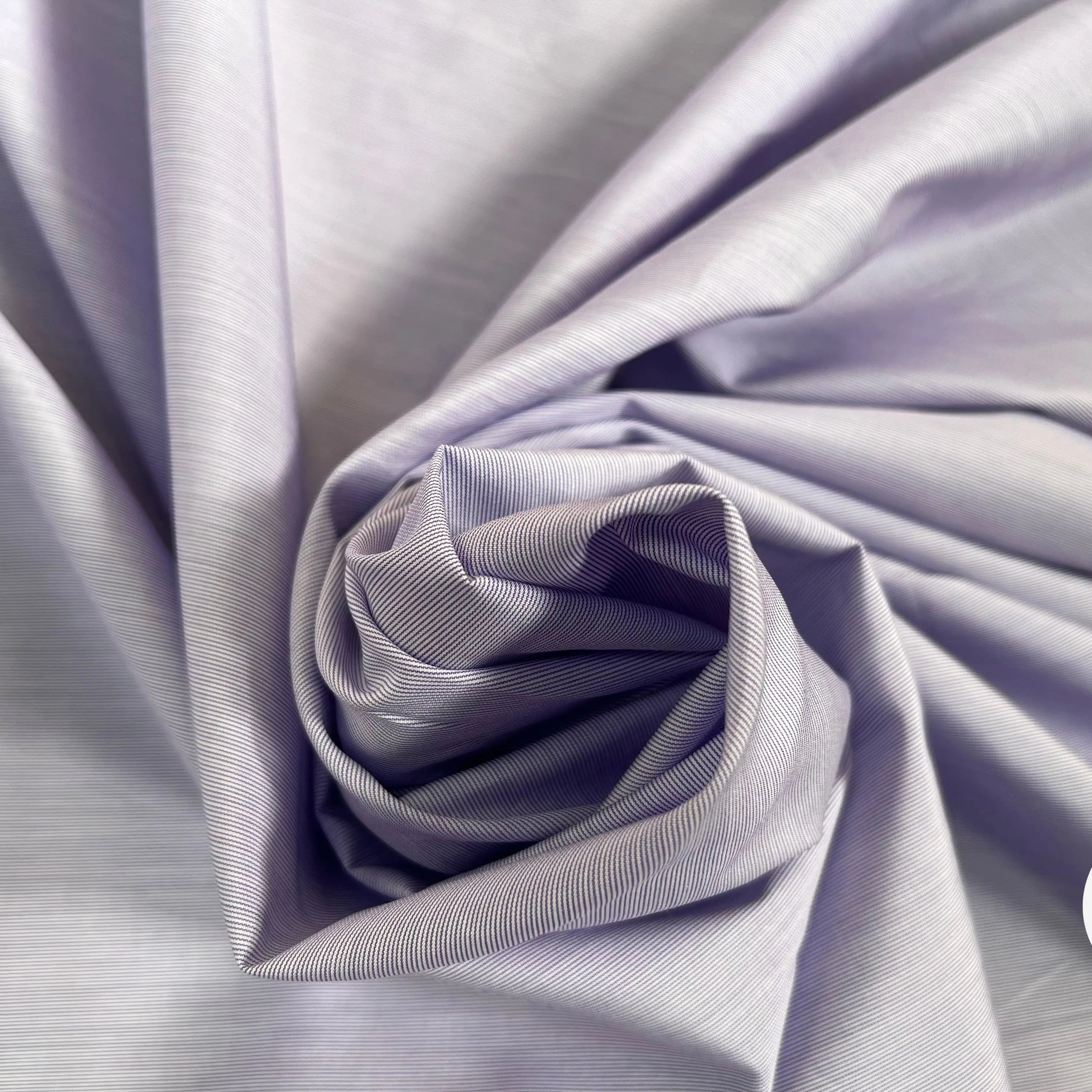 POPELINE RAYURE VIOLET BLANC - My Little Coupon