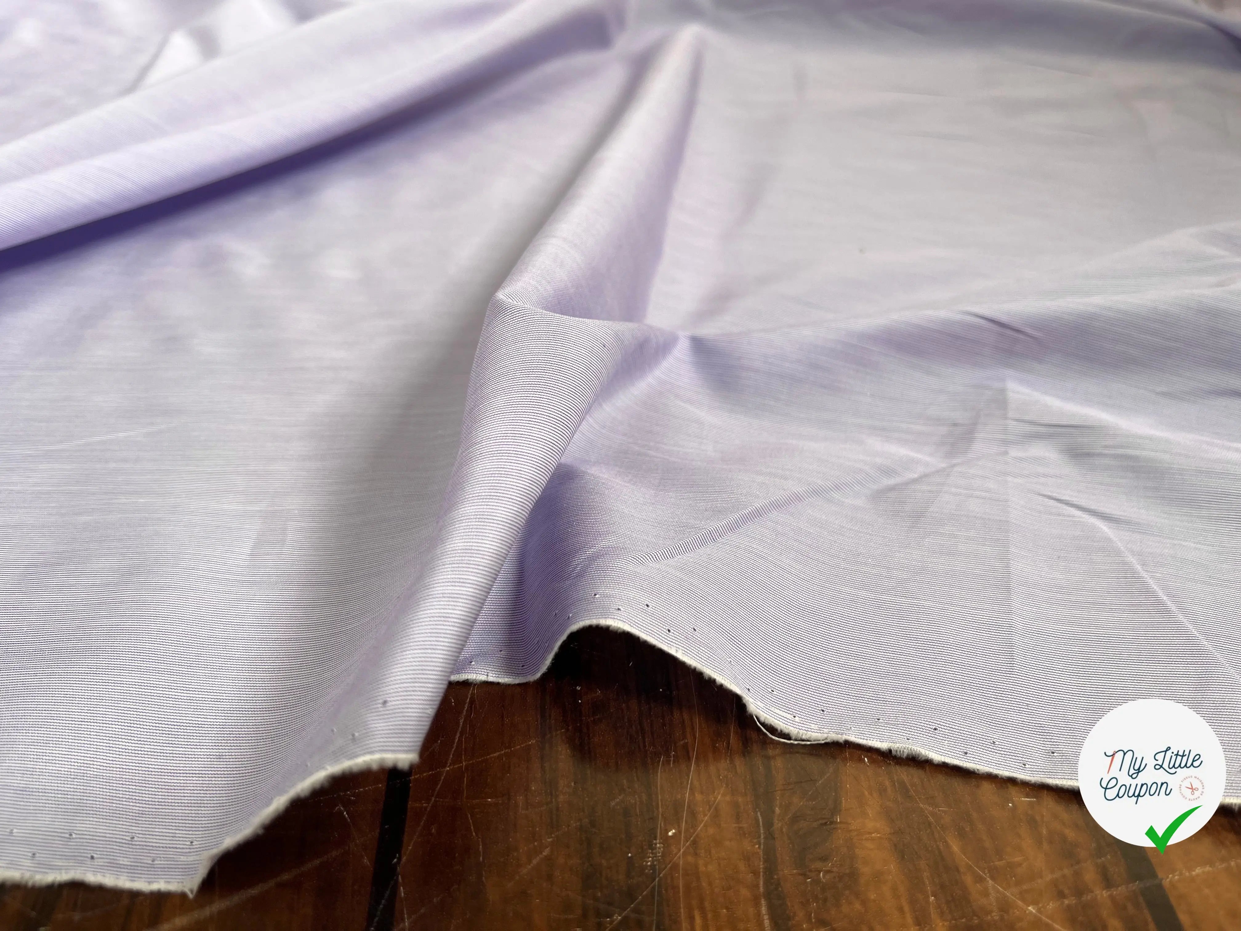 POPELINE RAYURE VIOLET BLANC - My Little Coupon