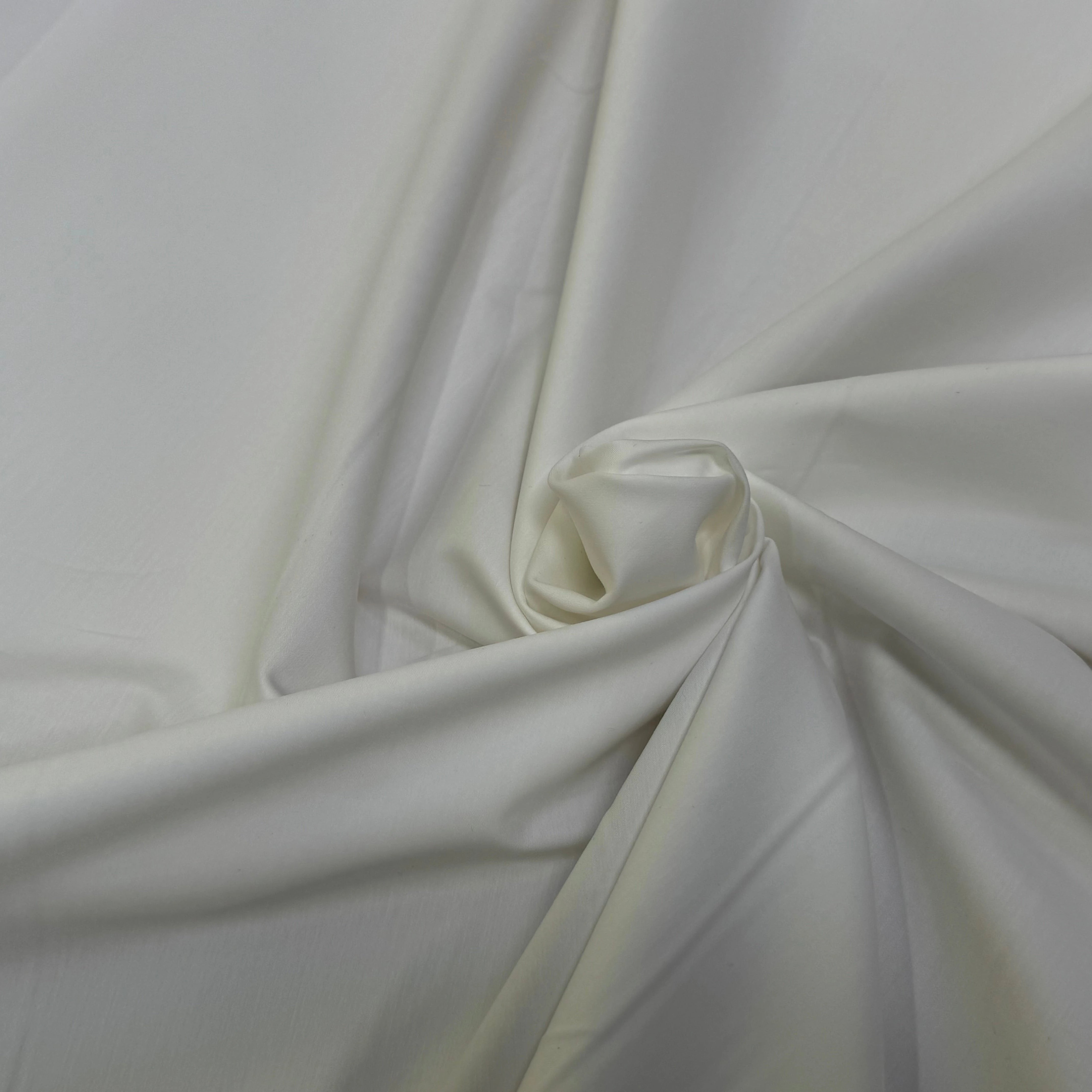 POPELINE SATIN DE COTON STRETCH BLANC COUTURE - My Little Coupon