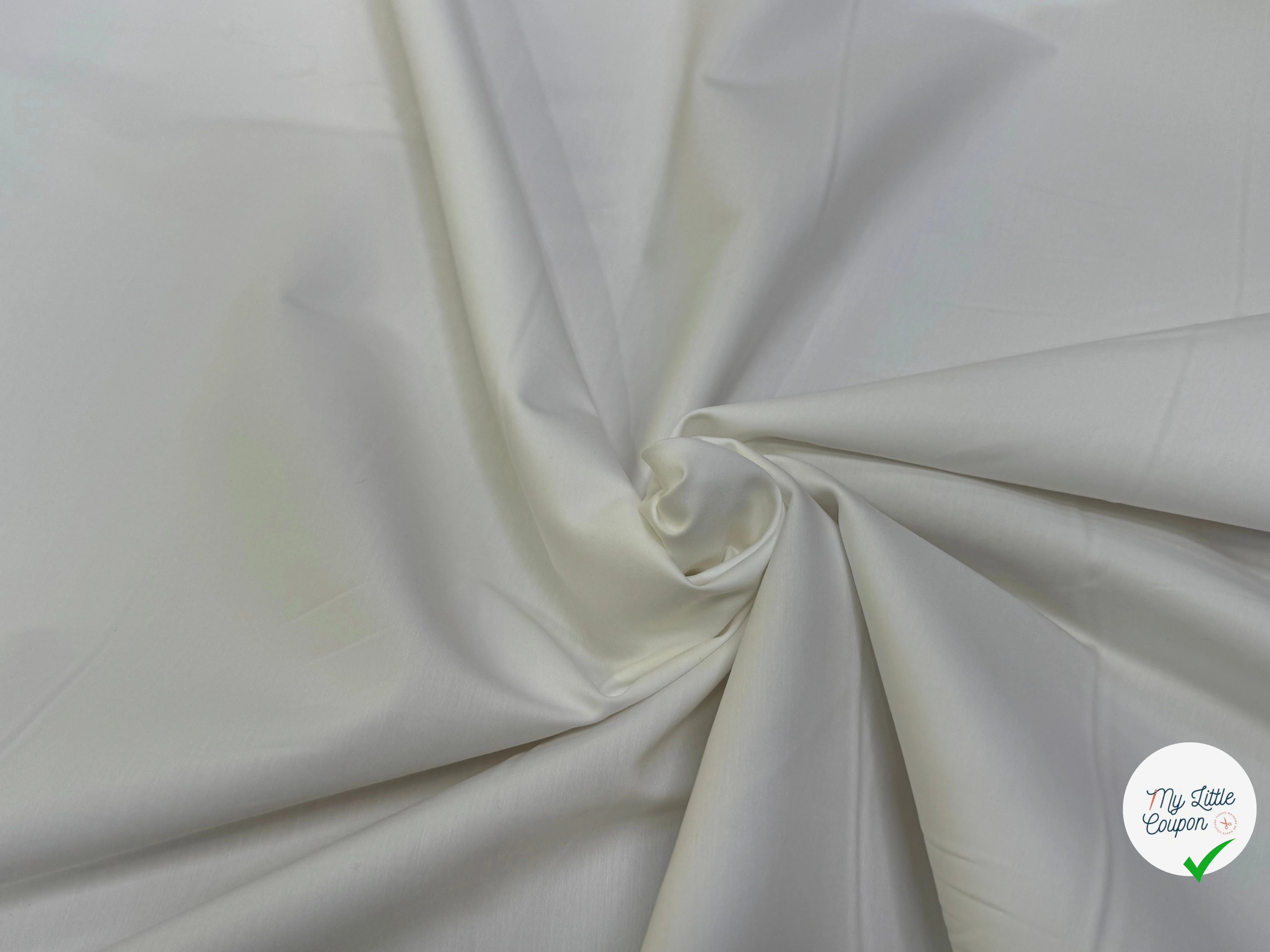 POPELINE SATIN DE COTON STRETCH BLANC COUTURE - My Little Coupon