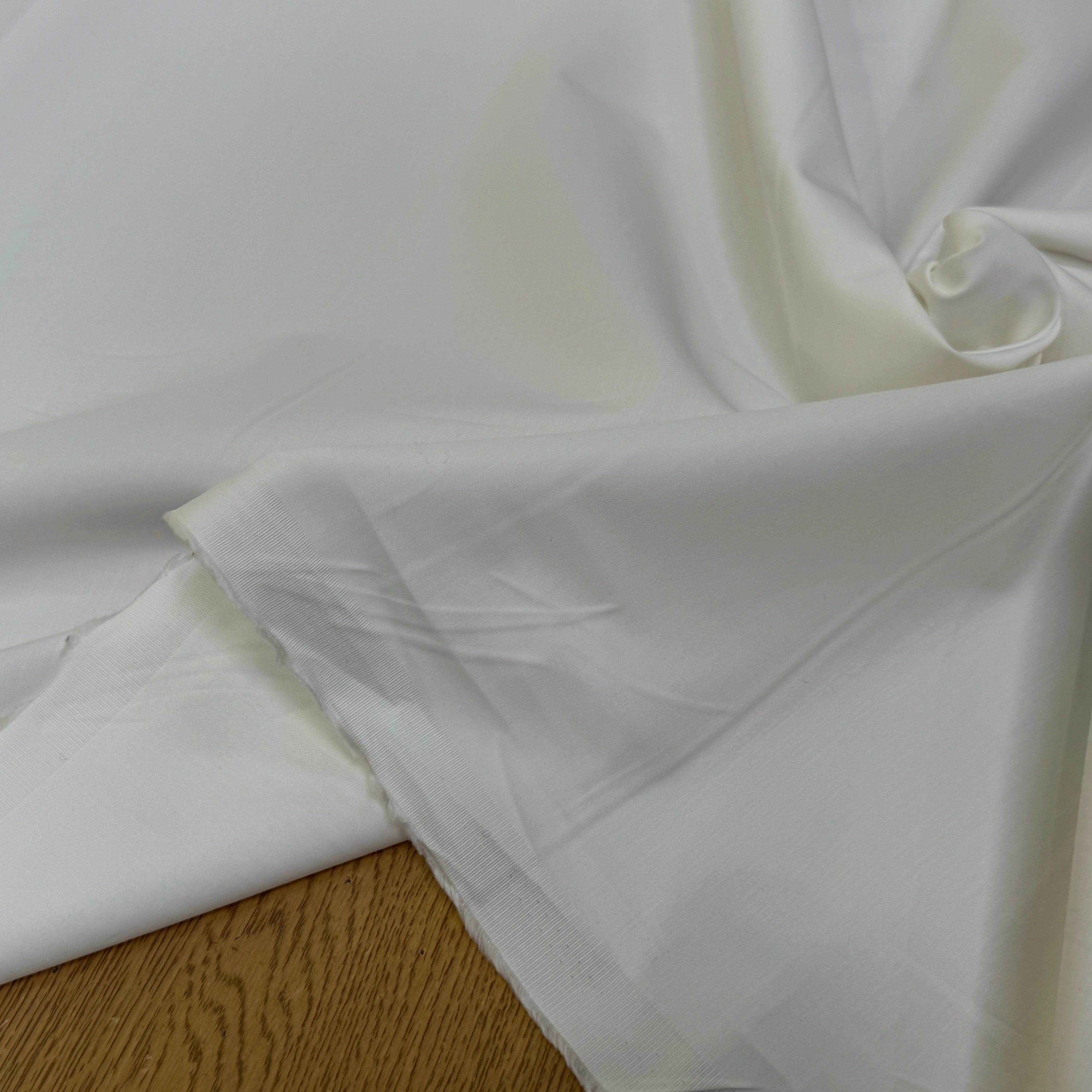 POPELINE SATIN DE COTON STRETCH BLANC COUTURE - My Little Coupon