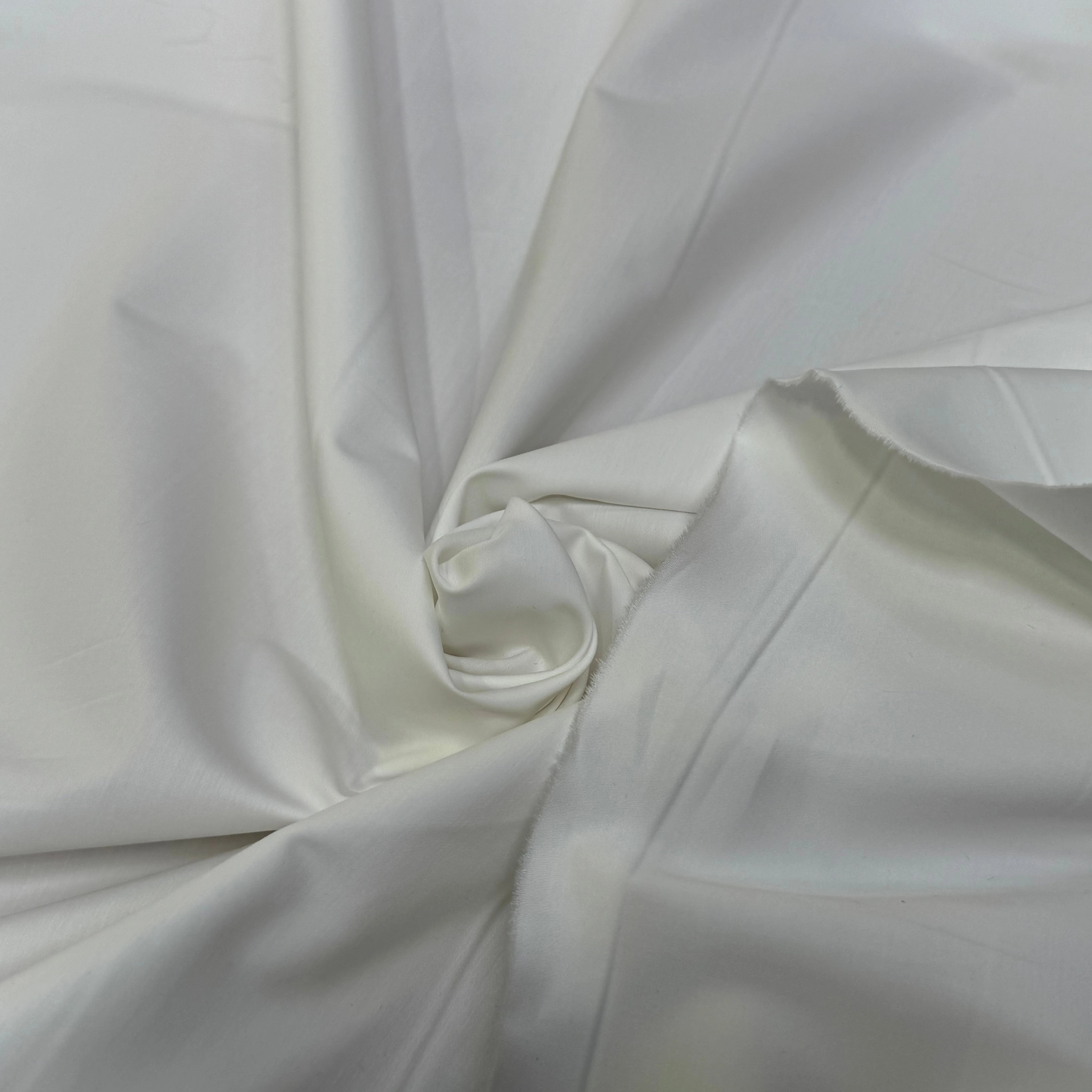 POPELINE SATIN DE COTON STRETCH BLANC COUTURE - My Little Coupon