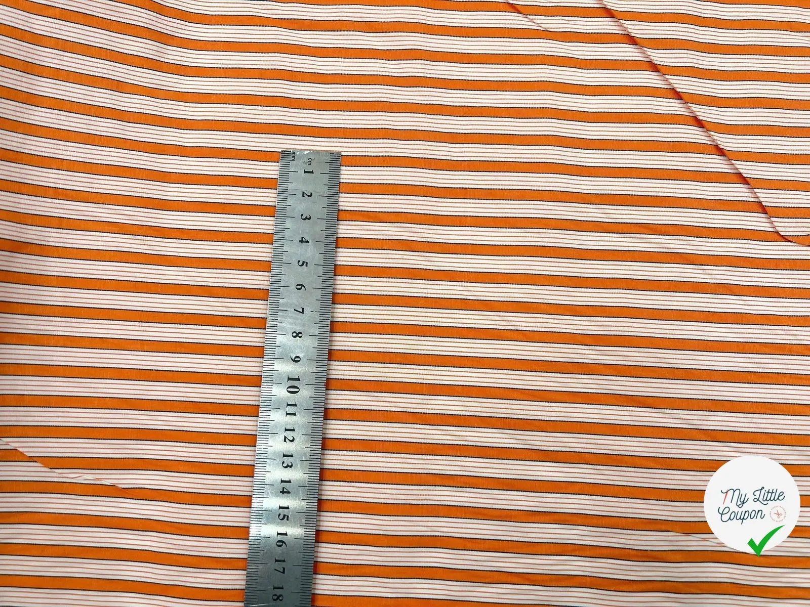 POPELINE TISSU CHEMISE RAYURES ORANGE ET NOIR - My Little Coupon - tissu - coudre