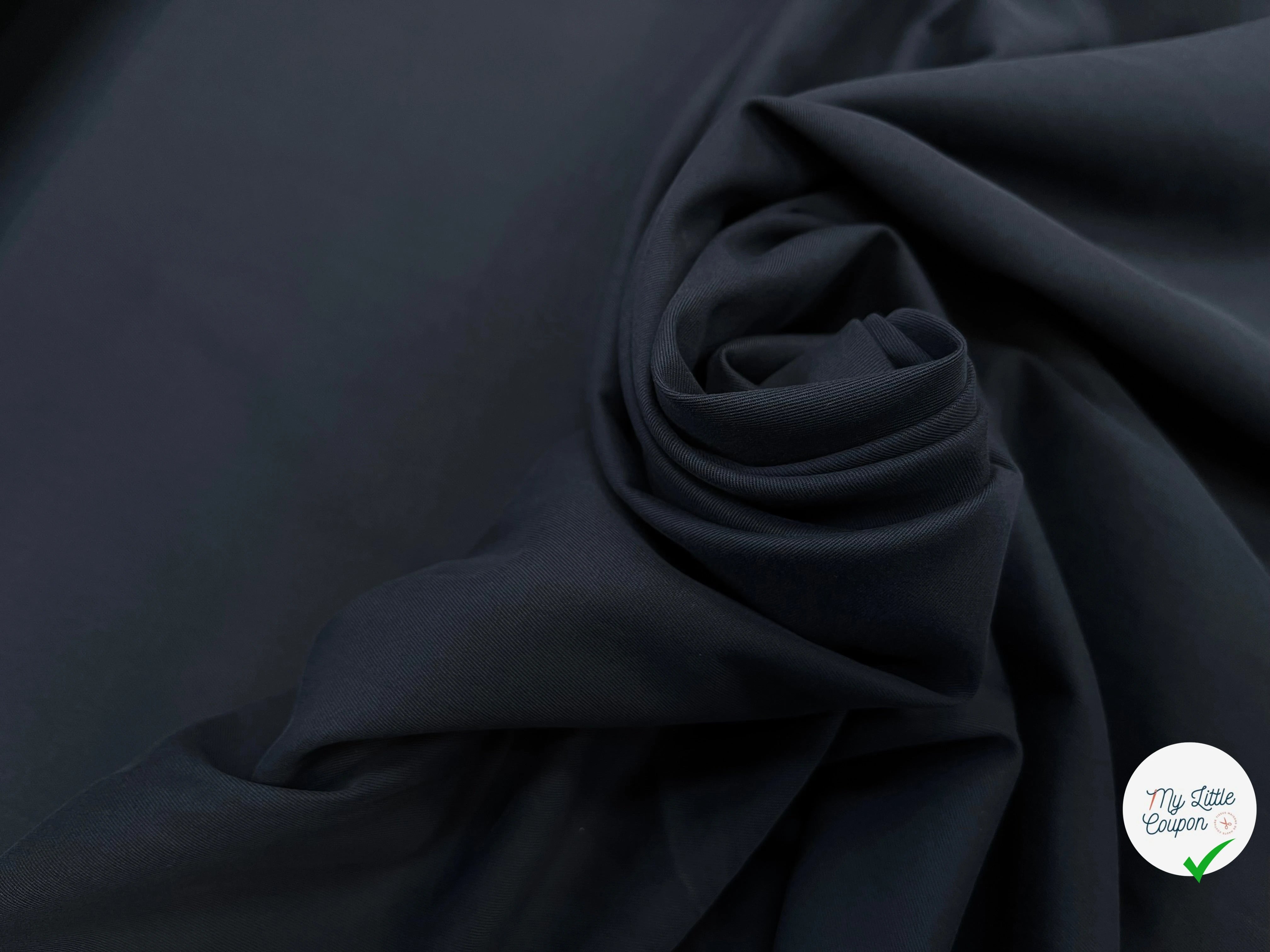 POPELINE TWILL COTON MARINE - My Little Coupon