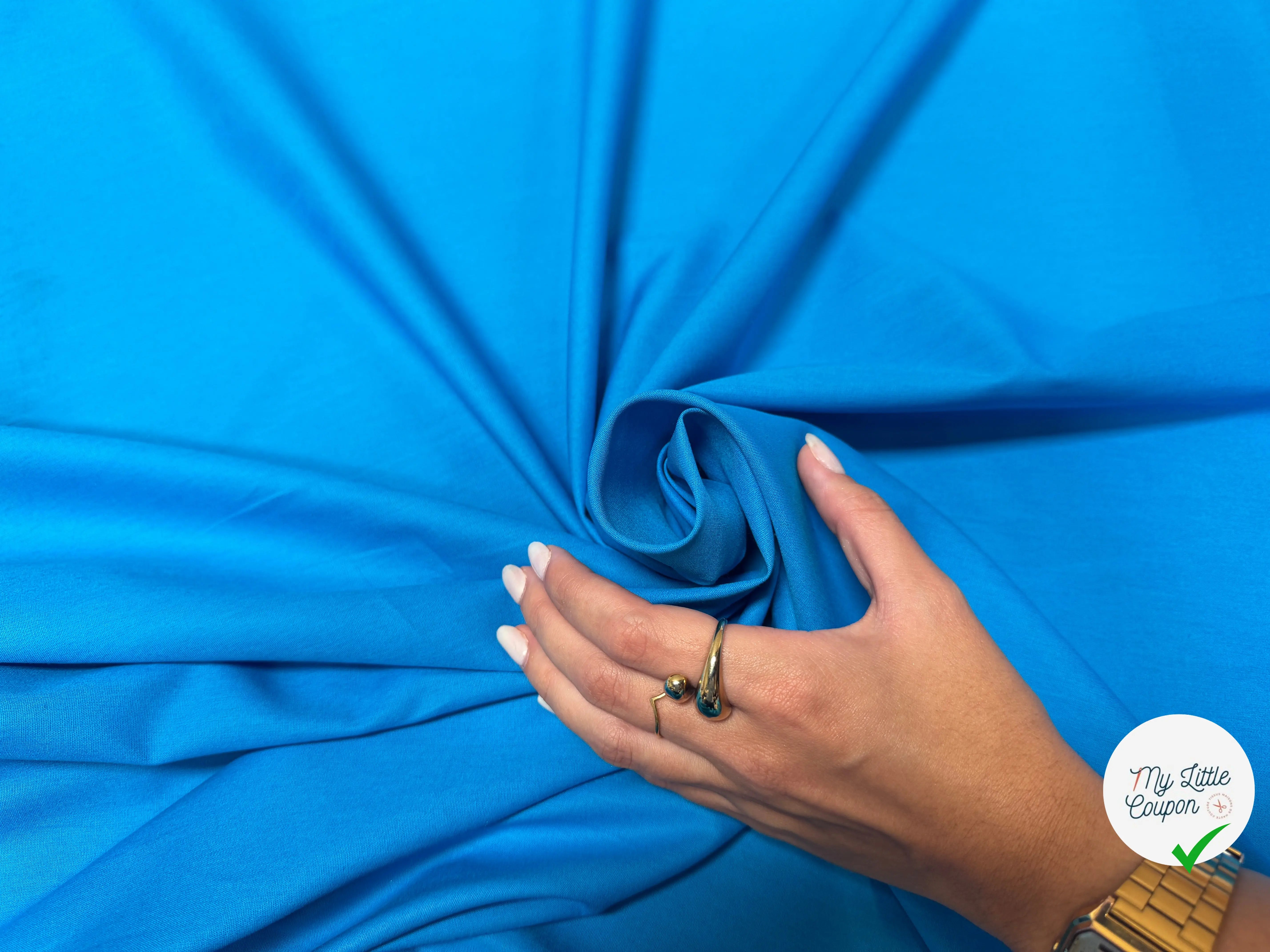 POPELINE UNI BLEU - My Little Coupon