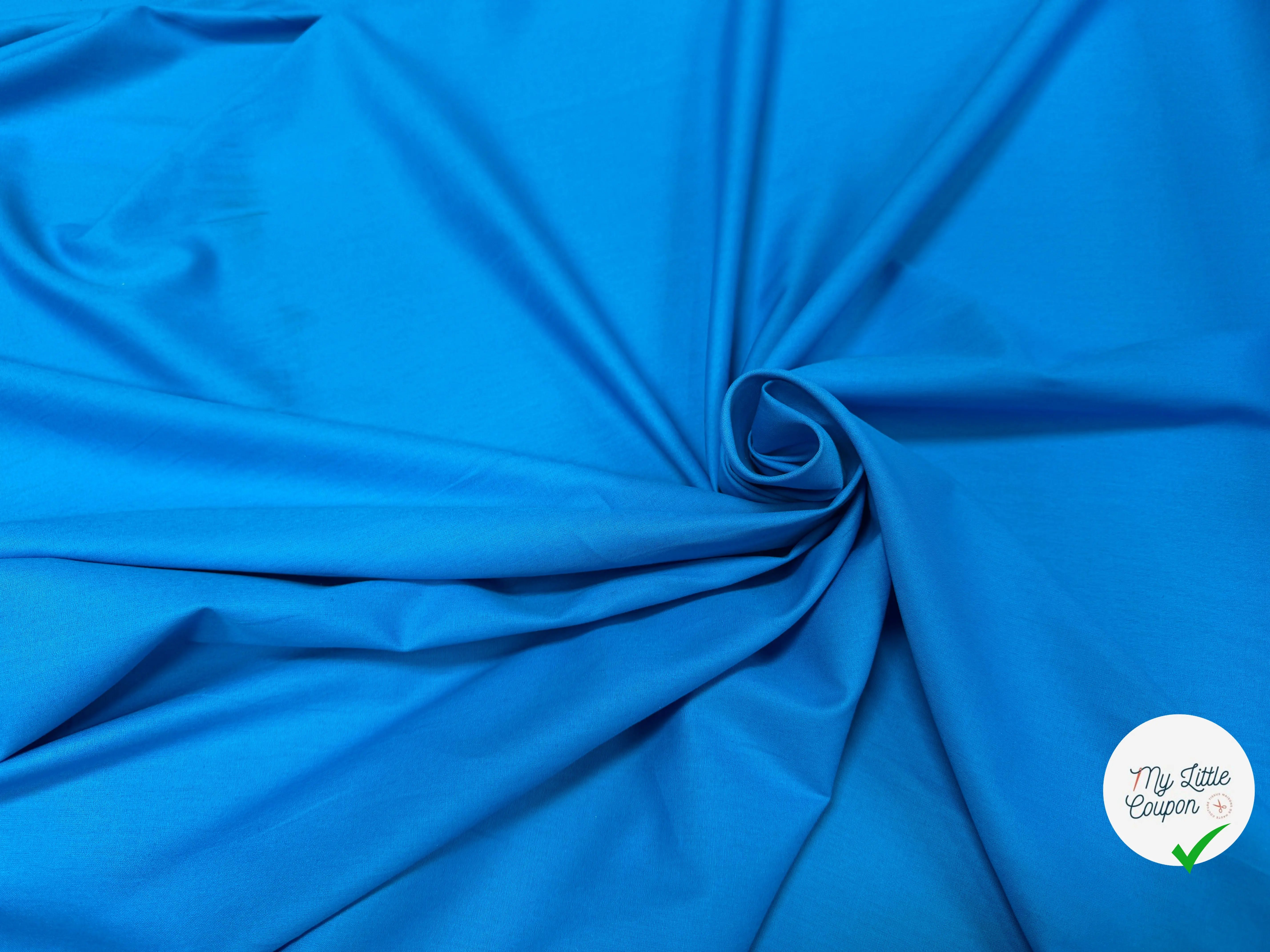 POPELINE UNI BLEU - My Little Coupon