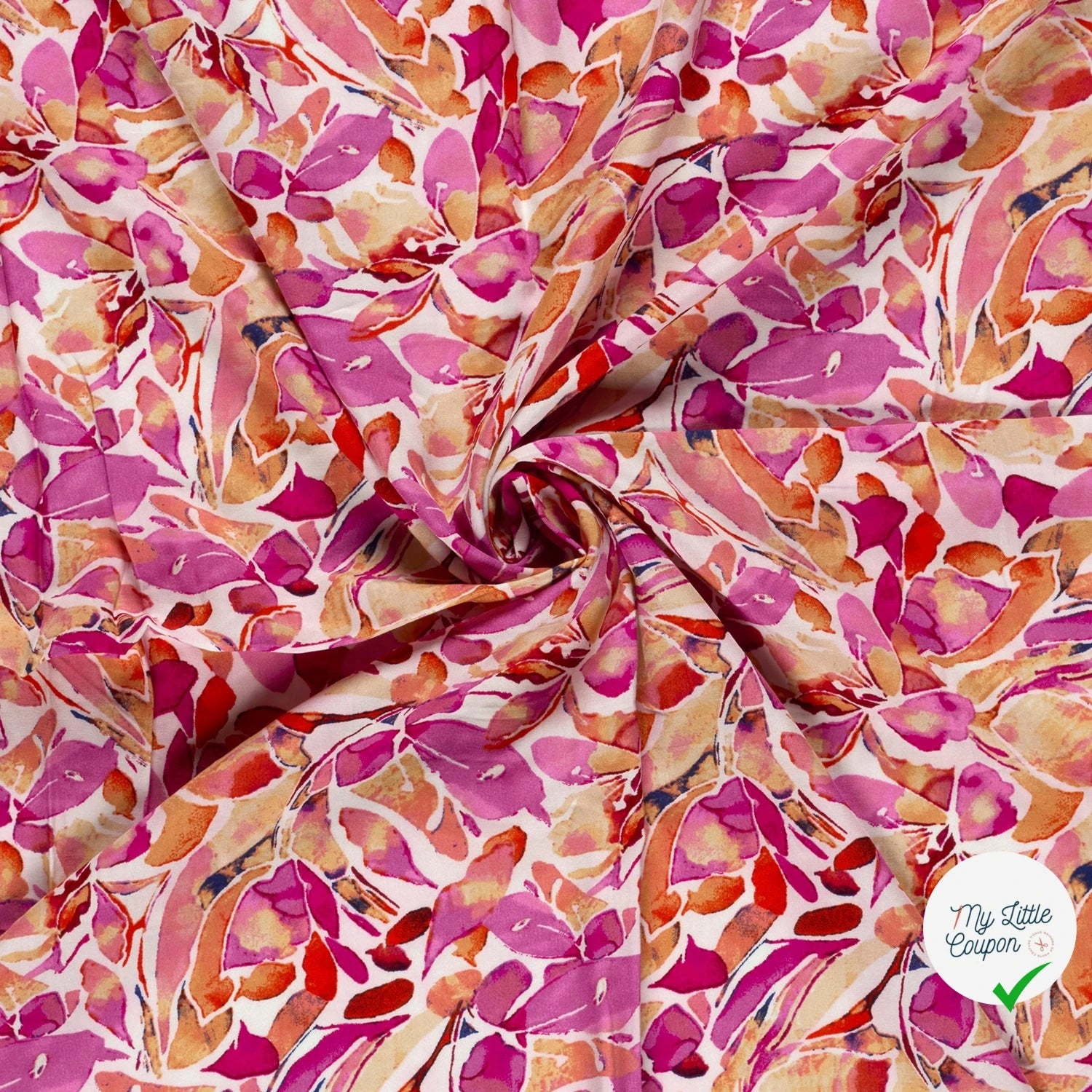 POPELINE VISCOSE DIGITAL DIGI FLOWERS - My Little Coupon