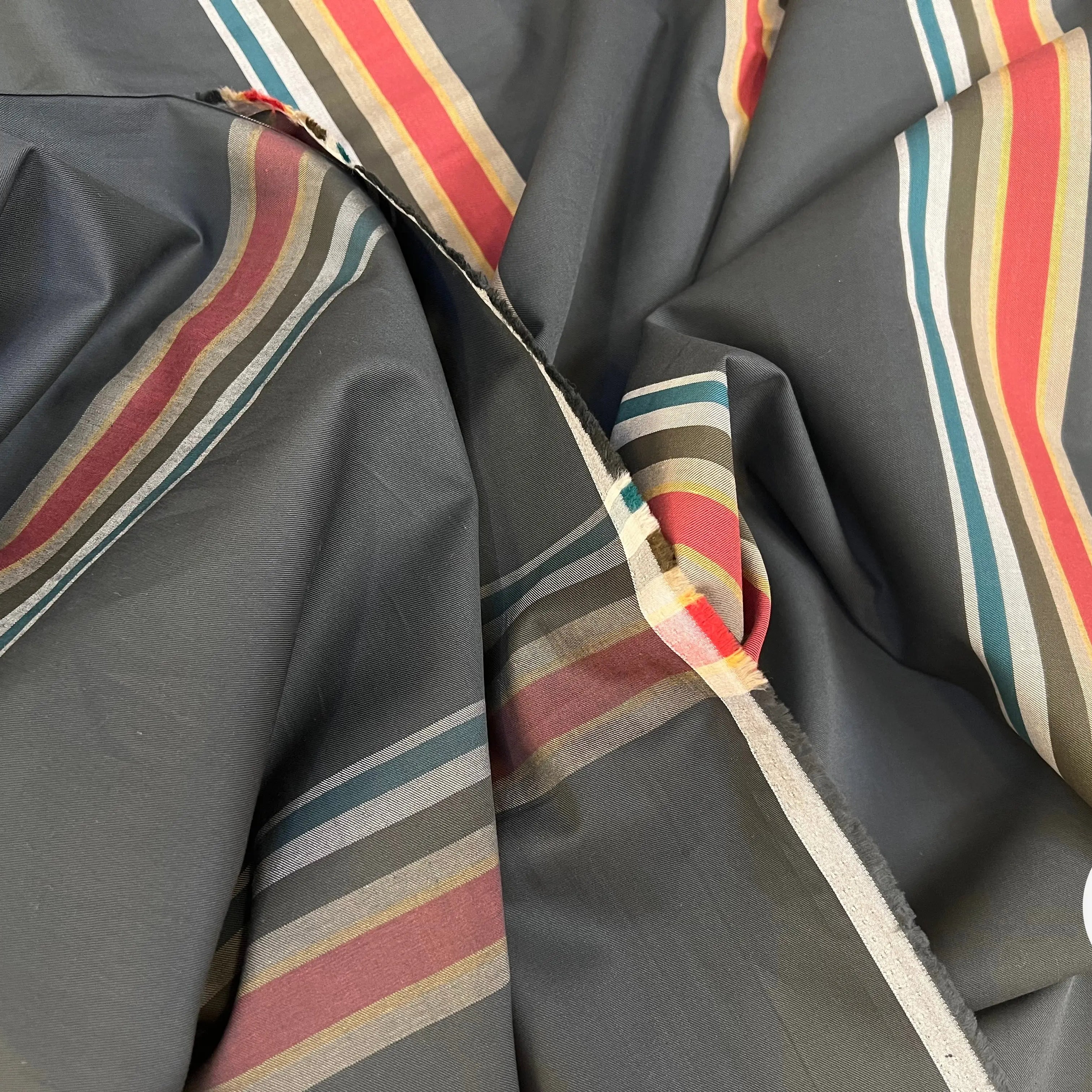 POPELINES DE COTON VERTE FINEMENT SERGÉE RAYURES HORIZONTALES - My Little Coupon