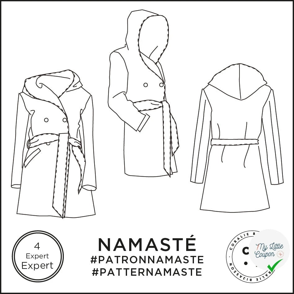 Patron Namasté - Manteau - FR 34/48, US 2/16, UK 6/20 - Expert - My Little Coupon
