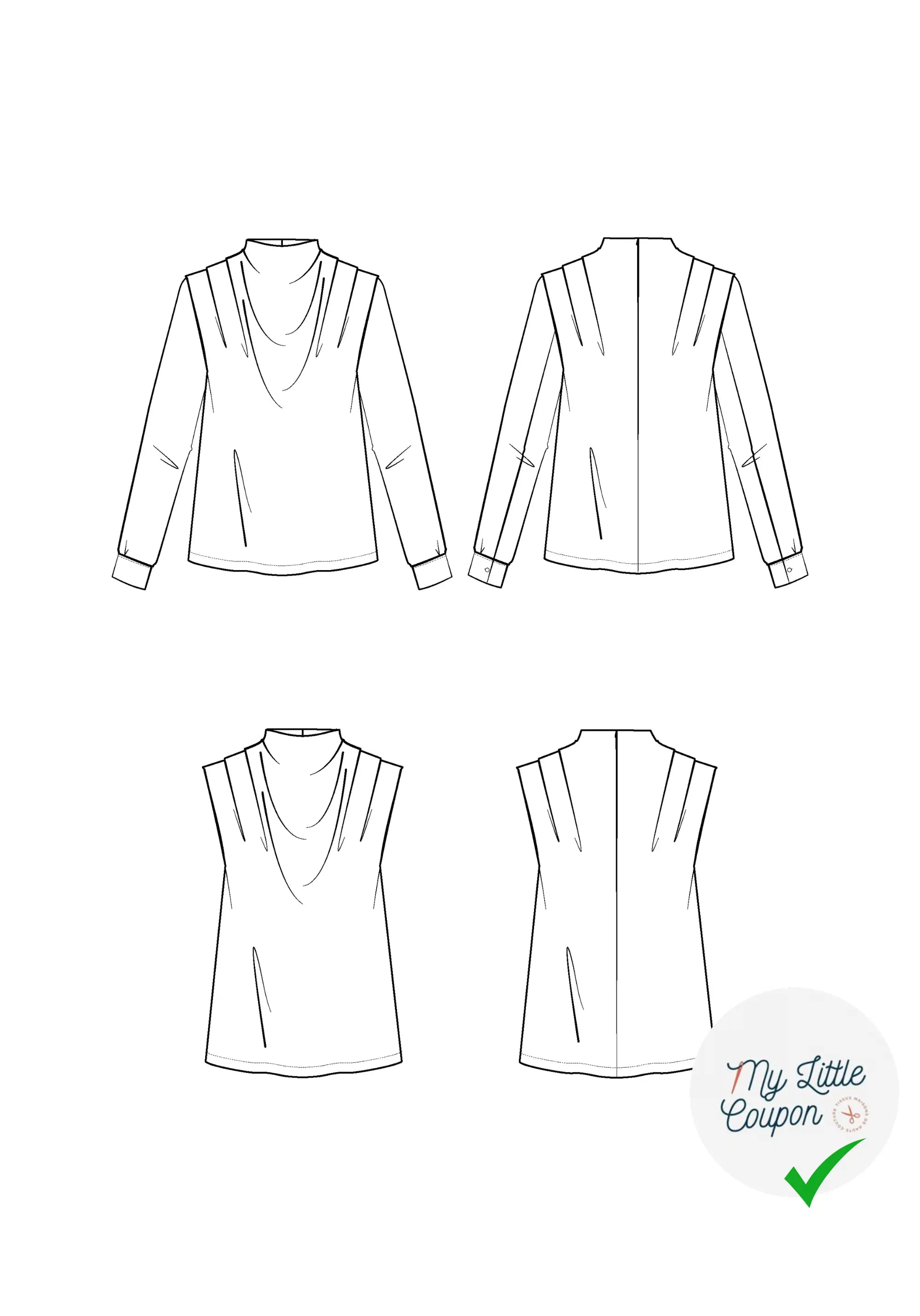 Patron couture La blouse TEMPETE / Patron pochette - My Little Coupon