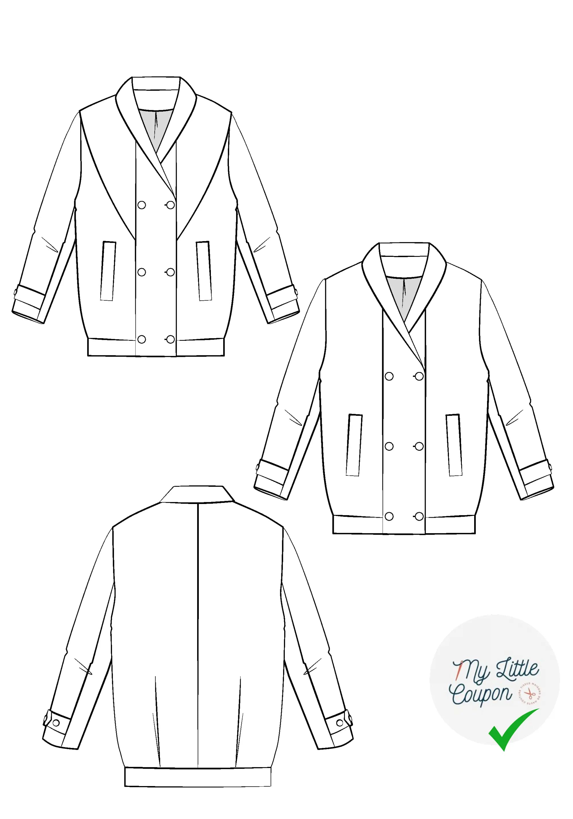 Patron couture Le Manteau CLIFF/ Patron pochette - My Little Coupon