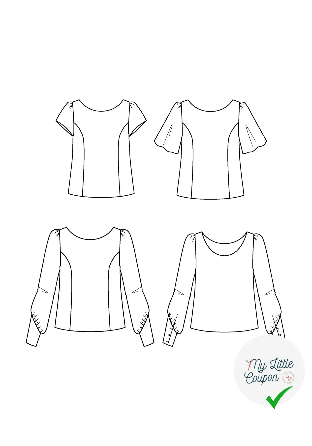 Patron couture blouse Cicadella / Patron pochette (Spécial débutant) - My Little Coupon
