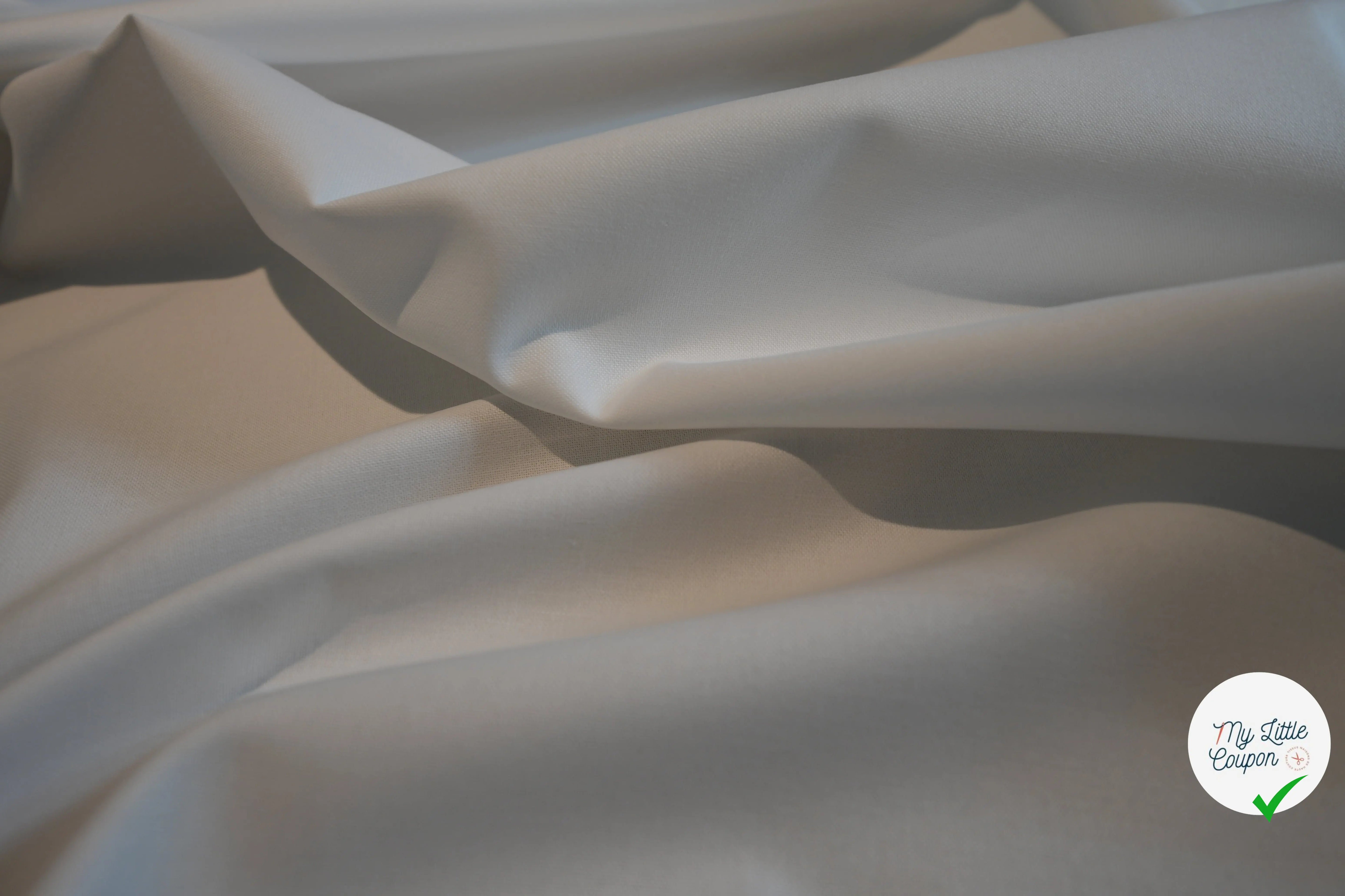 RECYCLED COTTON HEAVY POPLIN, White - My Little Coupon