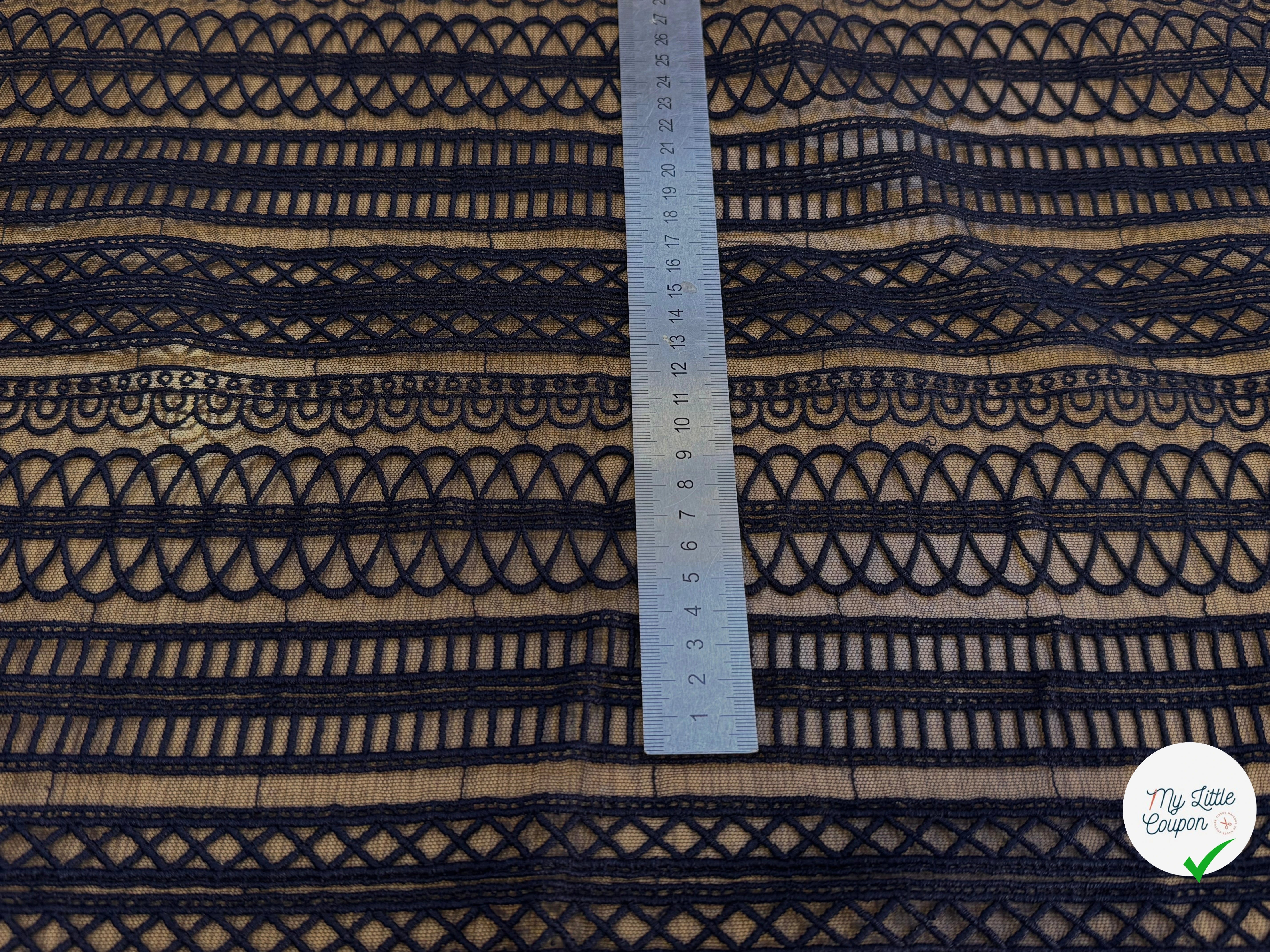 RÉSILLE BRODÉ SUBLIME BLEU MARRINE 70% COTON - My Little Coupon