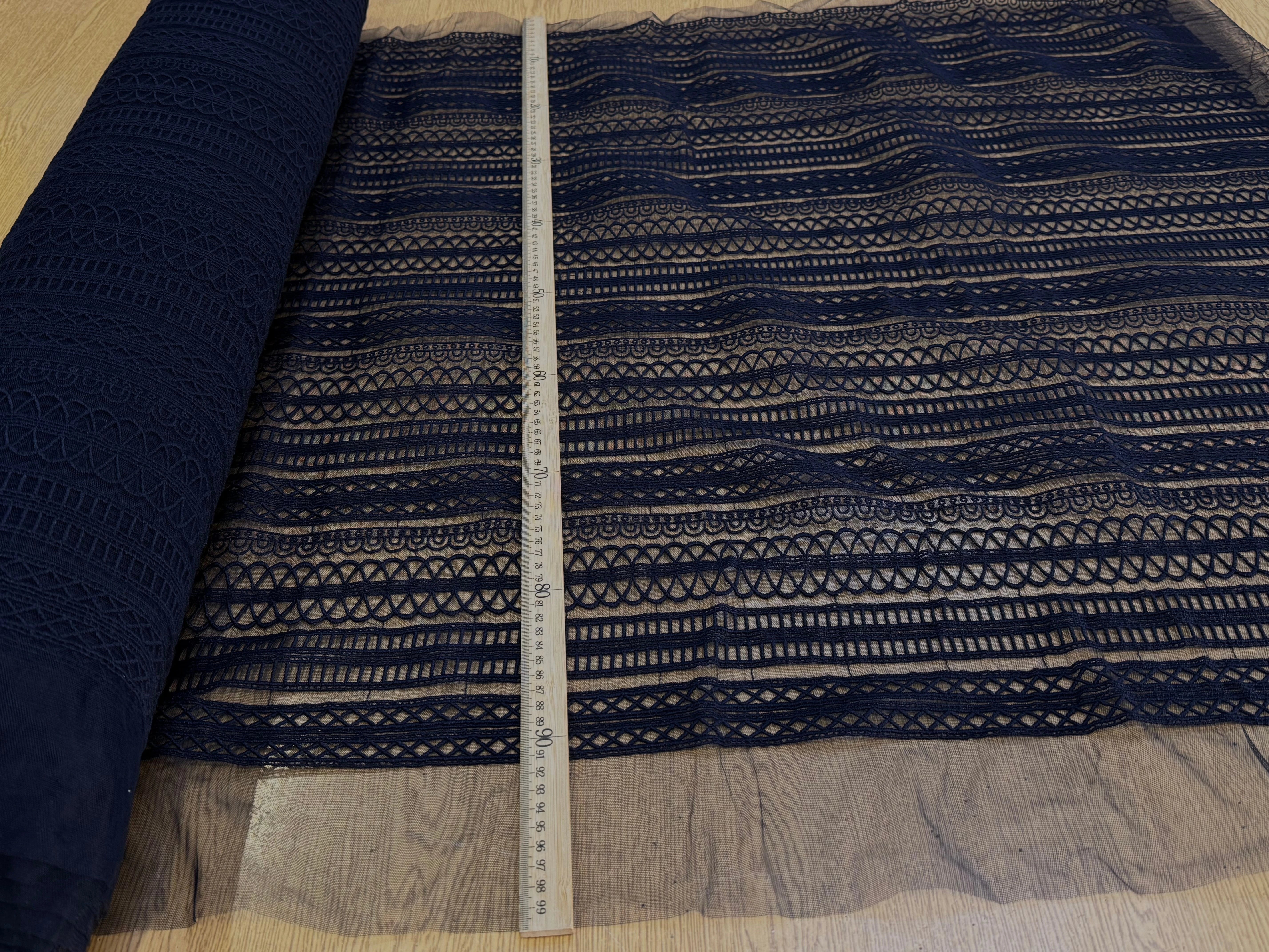 RÉSILLE BRODÉ SUBLIME BLEU MARRINE 70% COTON - My Little Coupon