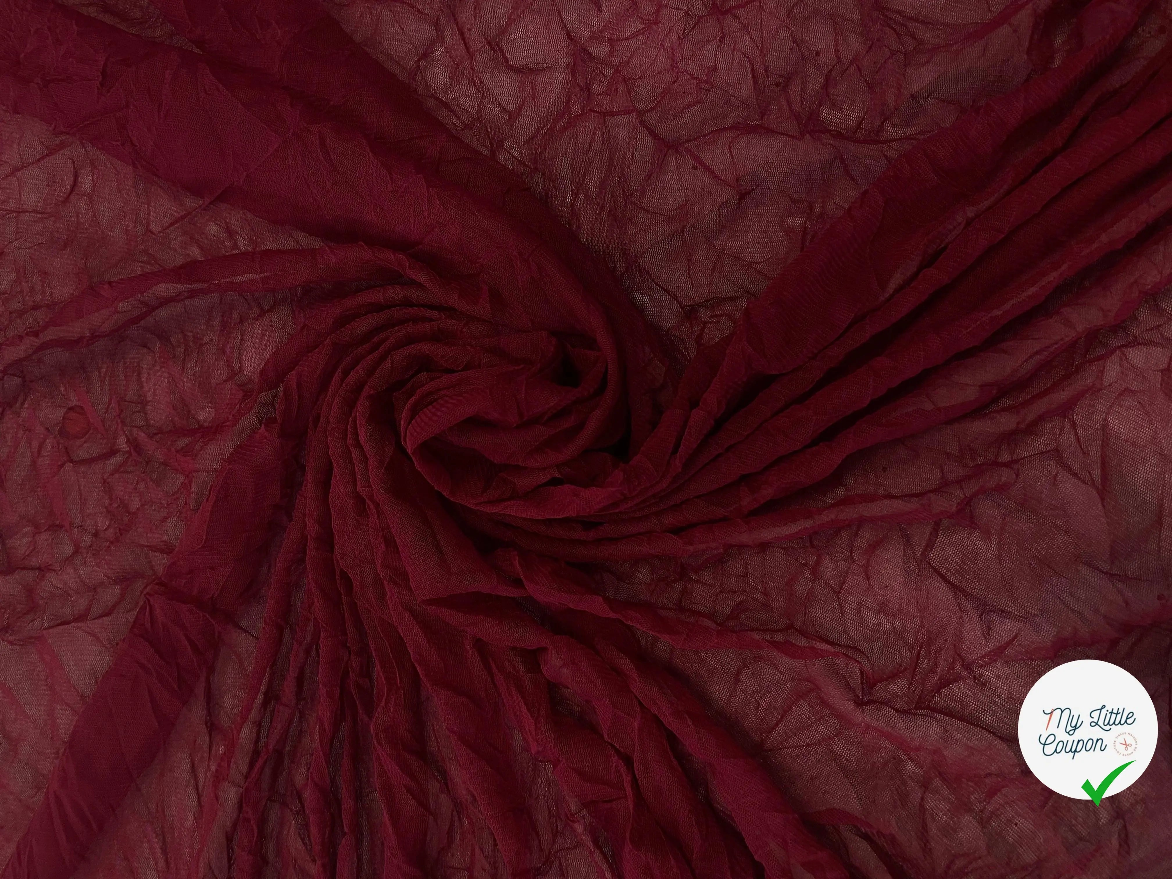 RÉSILLE FINE LYCRA ROUGE AMOUR EFFET FROISSÉ - My Little Coupon - tissu - coudre