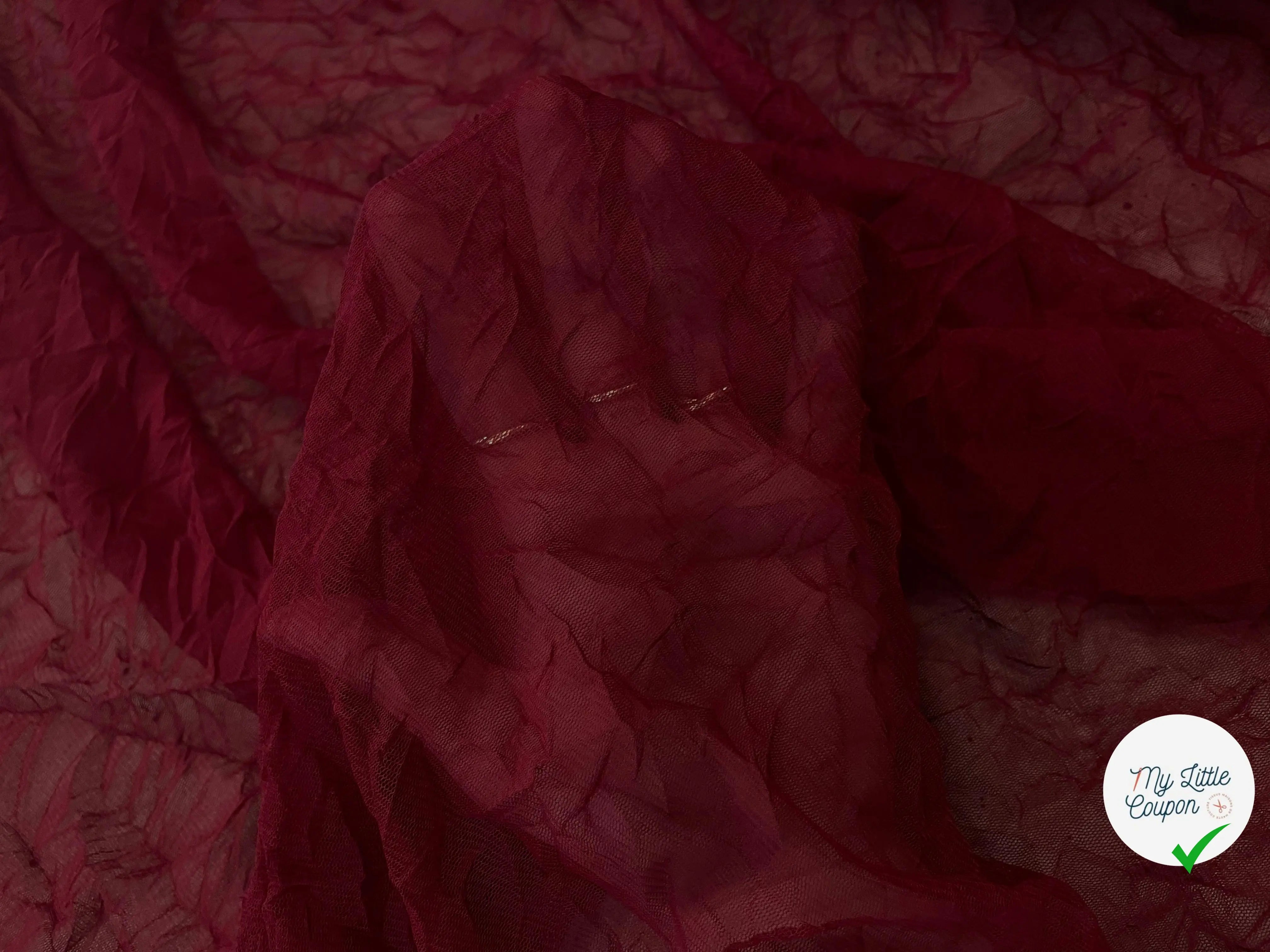 RÉSILLE FINE LYCRA ROUGE AMOUR EFFET FROISSÉ - My Little Coupon - tissu - coudre