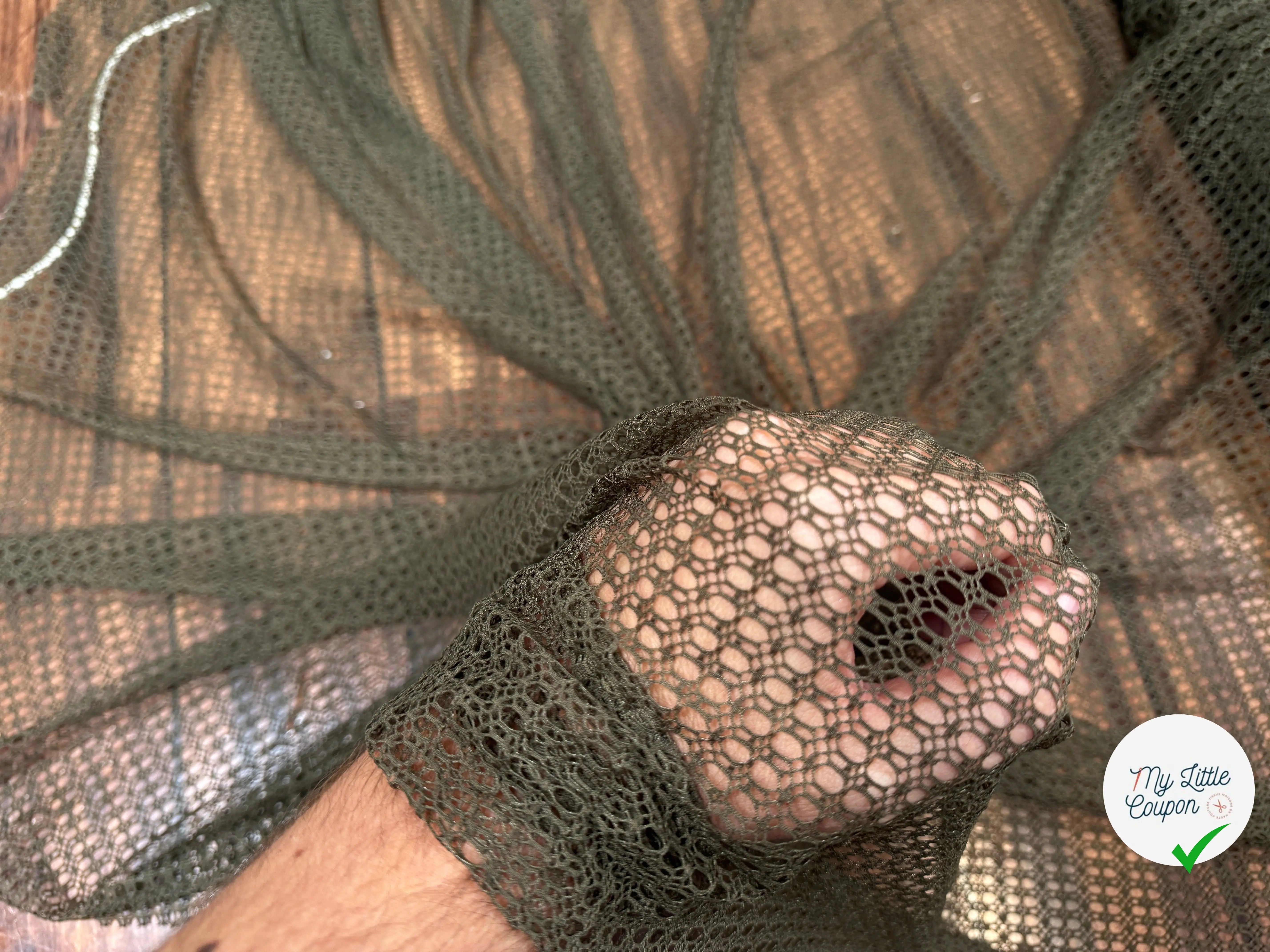 RESILLE MESHE STRETCH KAKI - My Little Coupon