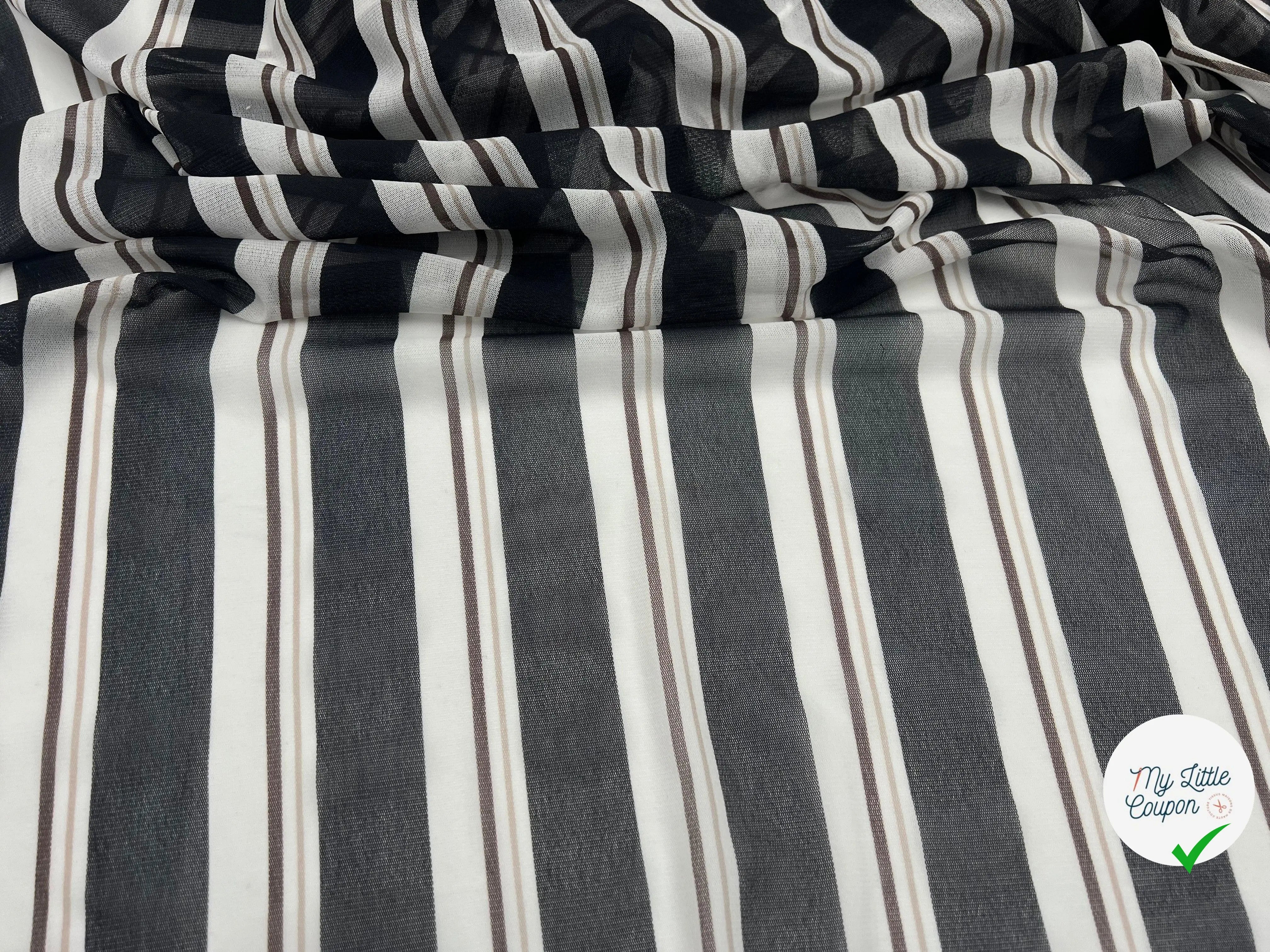 RÉSILLE RAYURES IRRÉGULIÈRES TRANSAT - coupon de tissu de 3 mètres - My Little Coupon - tissu - coudre