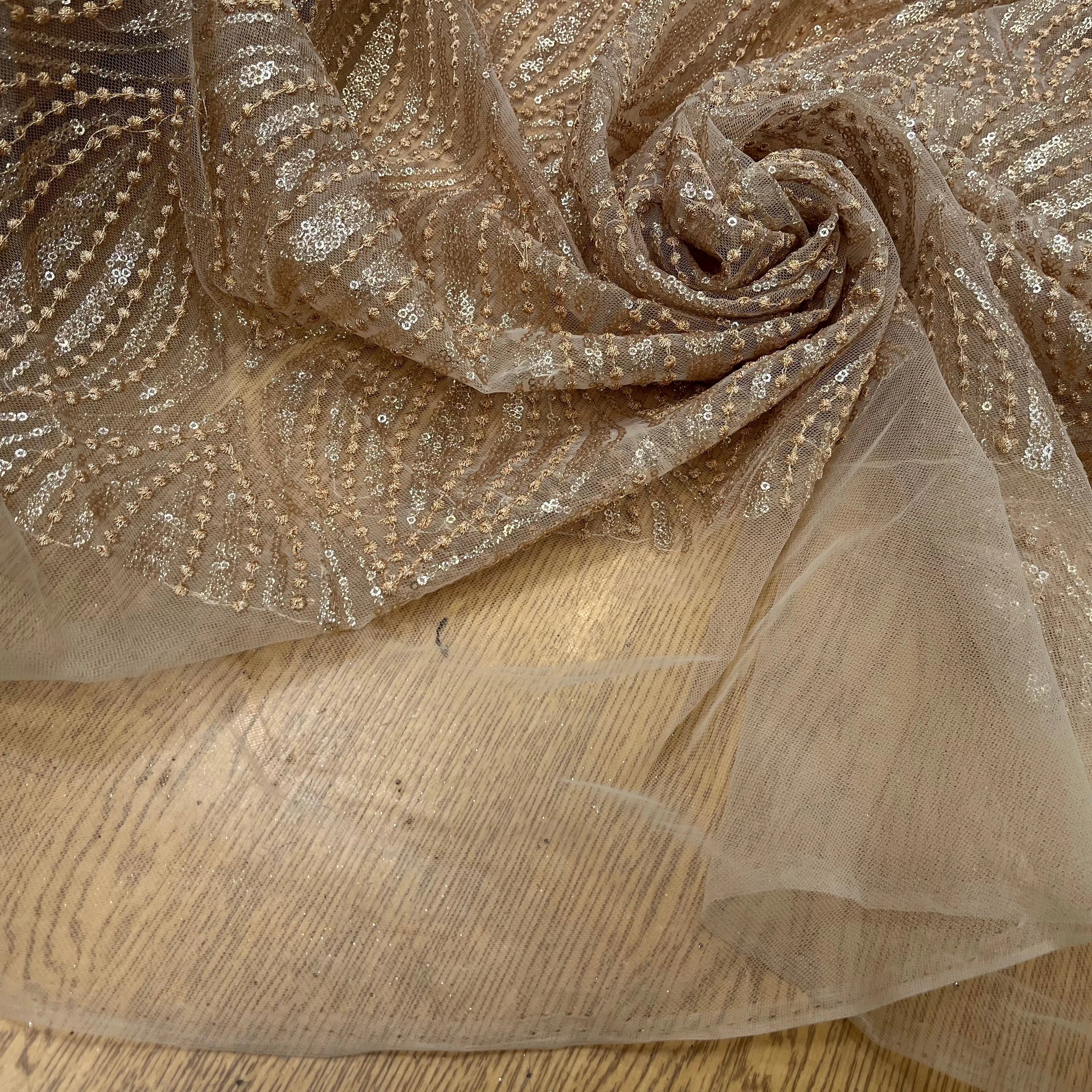 RÉSILLE SEQUIN BRODÉ BEIGE - My Little Coupon