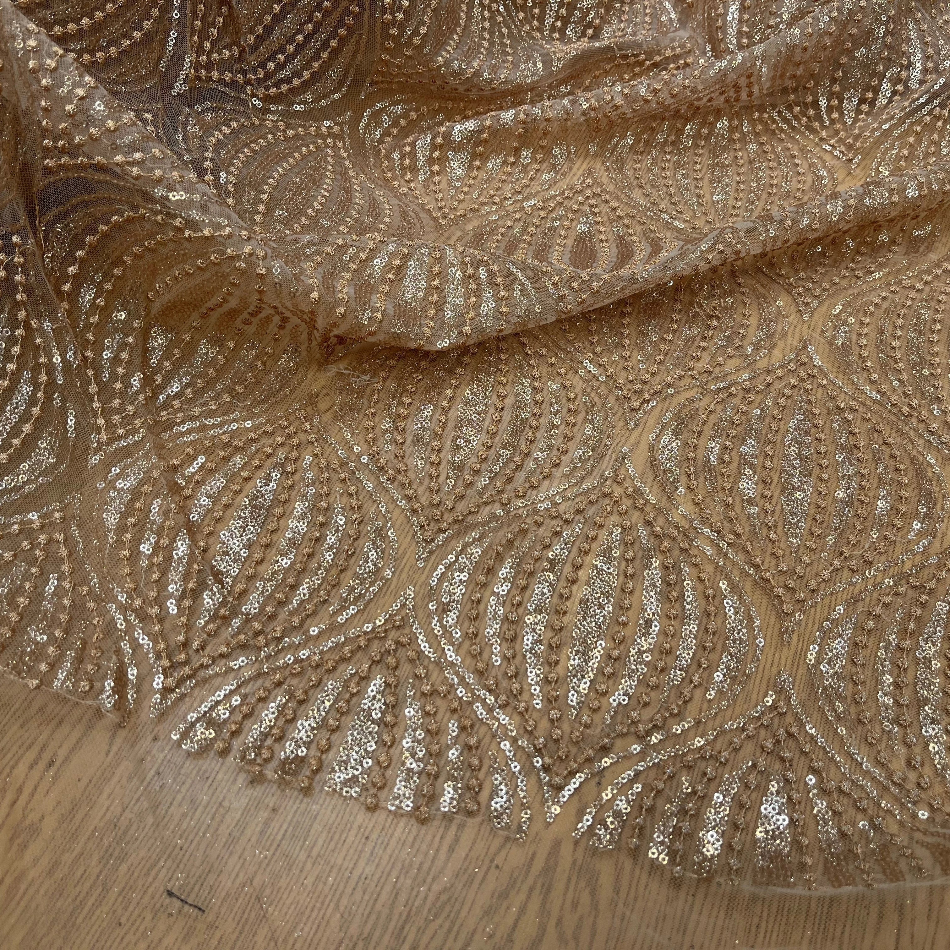 RÉSILLE SEQUIN BRODÉ BEIGE - My Little Coupon