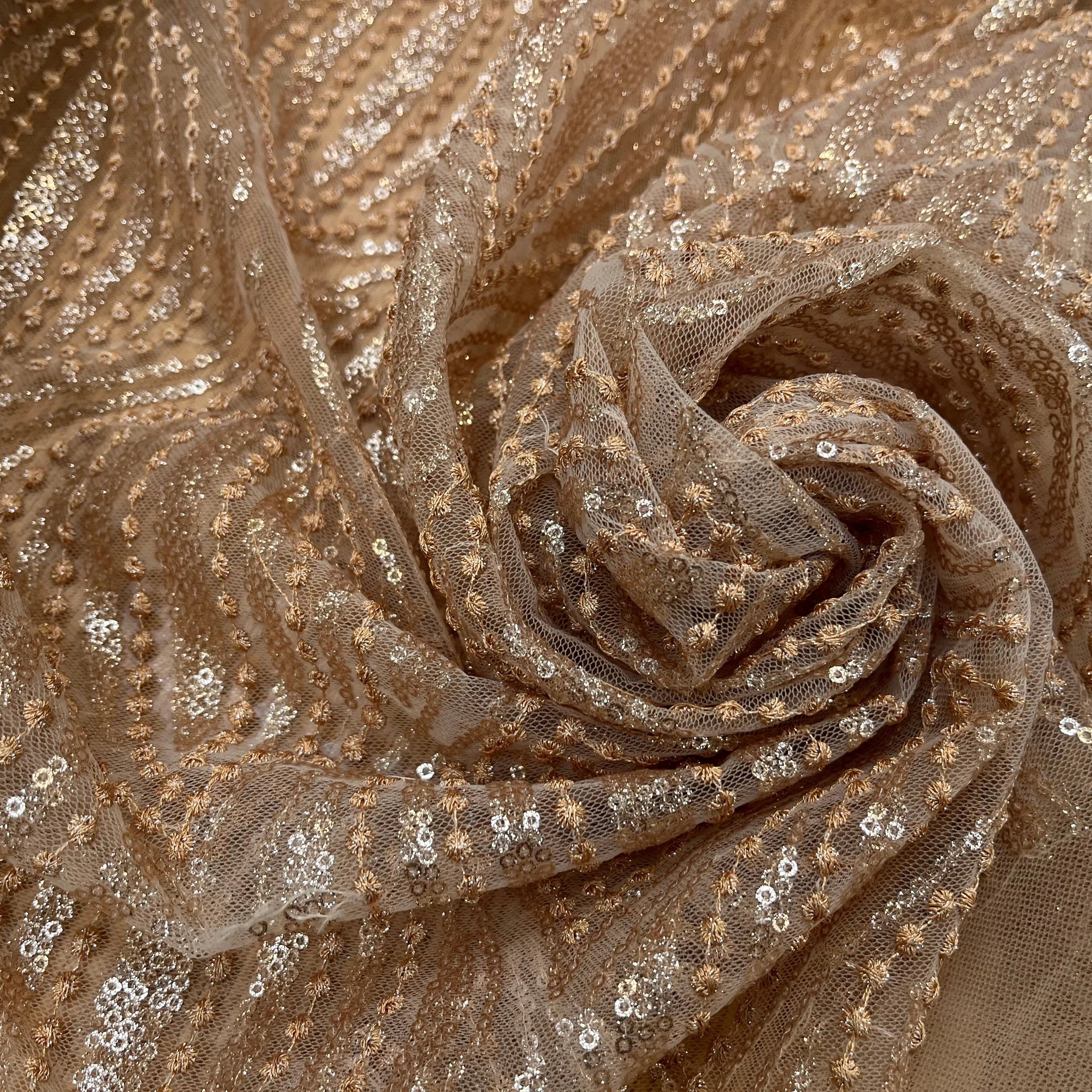 RÉSILLE SEQUIN BRODÉ BEIGE - My Little Coupon