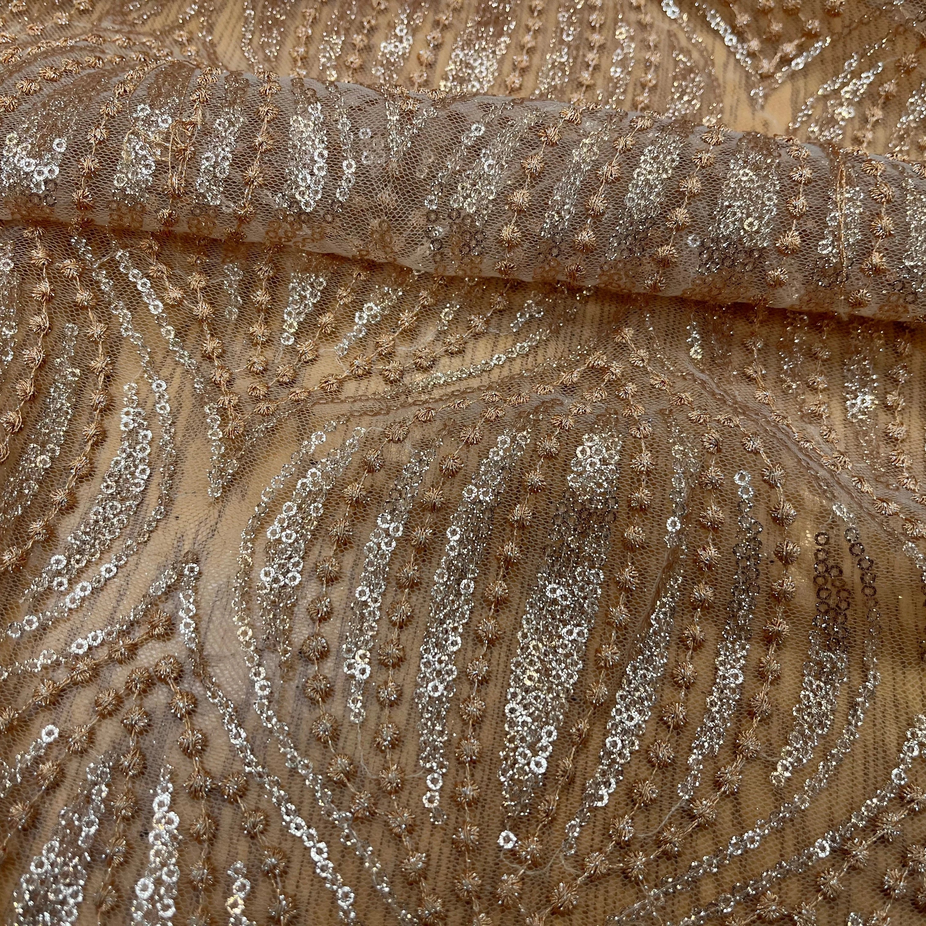 RÉSILLE SEQUIN BRODÉ BEIGE - My Little Coupon