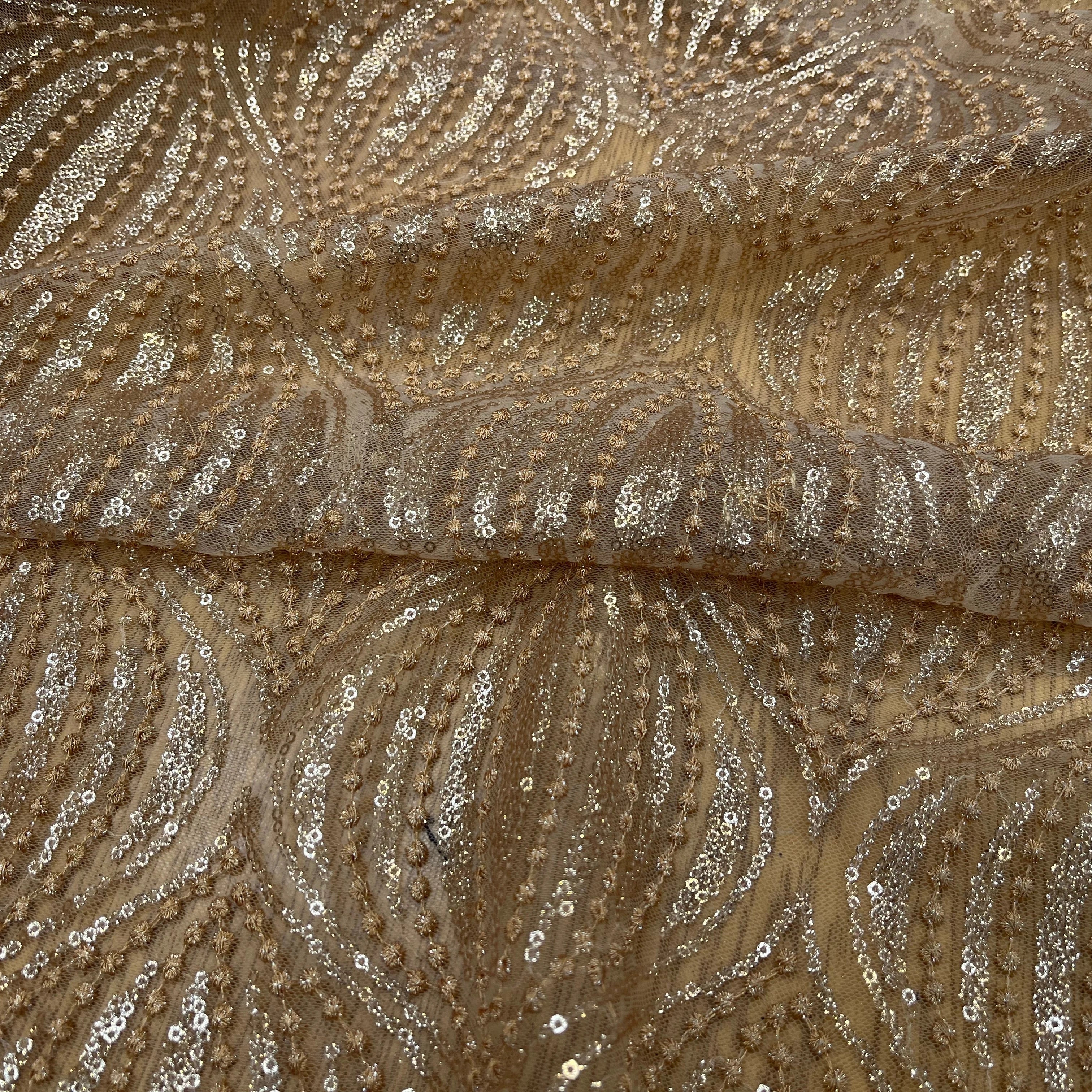 RÉSILLE SEQUIN BRODÉ BEIGE - My Little Coupon