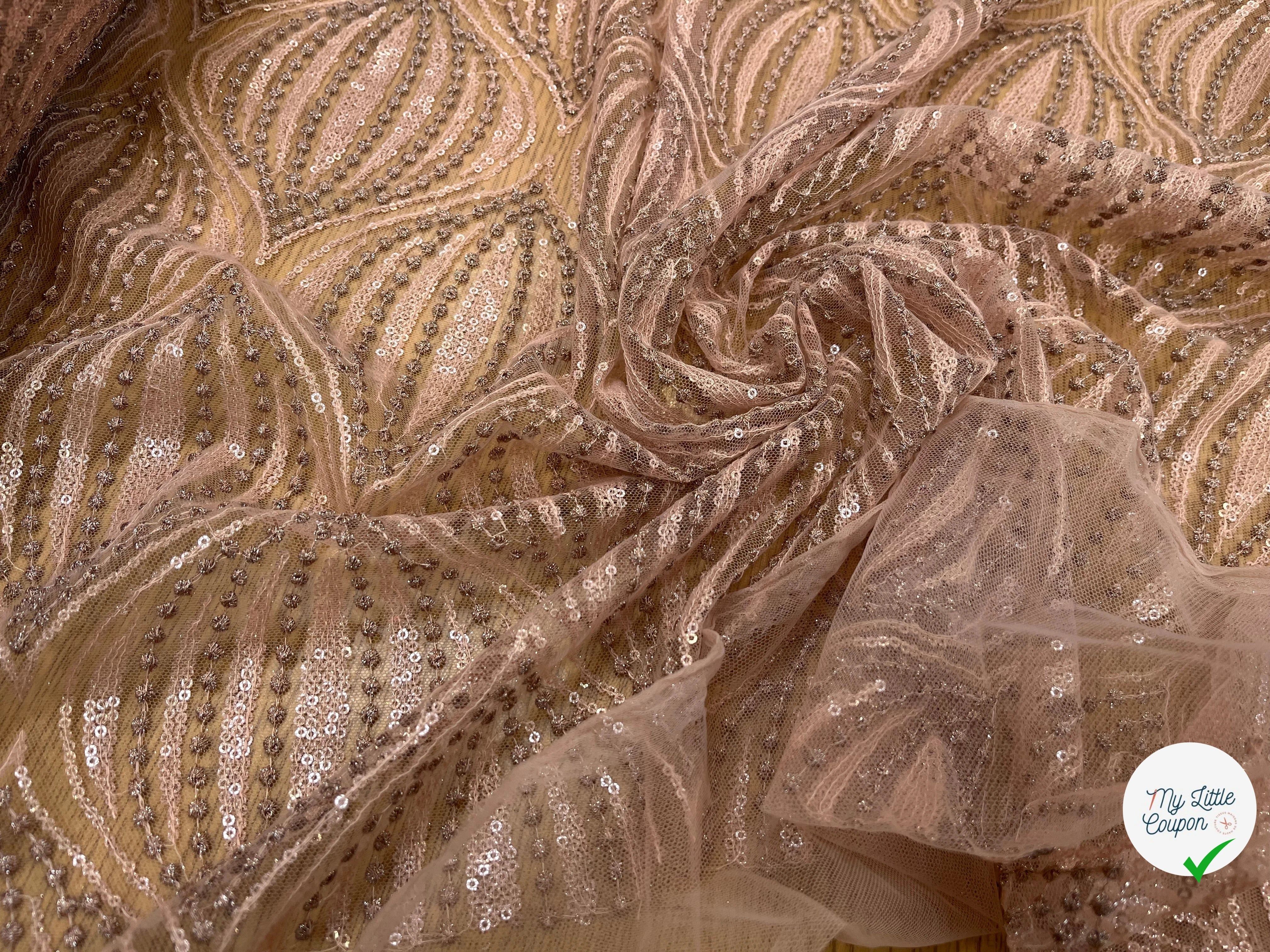 RESILLE SEQUIN BRODÉ ROSE GOLD - My Little Coupon